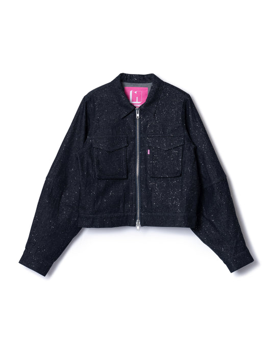 LAME DENIM JACKET (INDIGO)