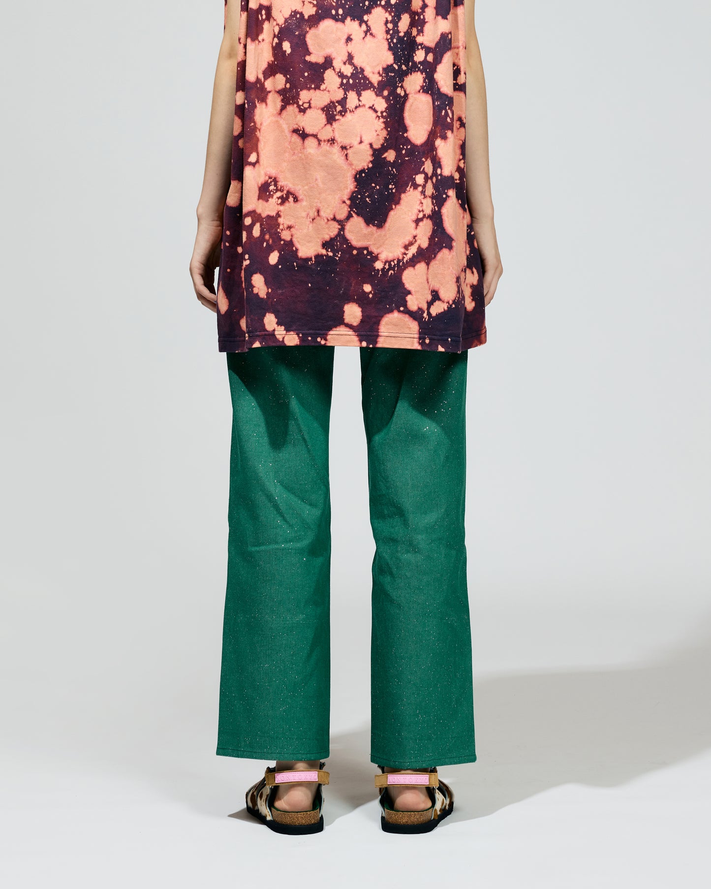 LAME DENIM PANTS (GREEN)