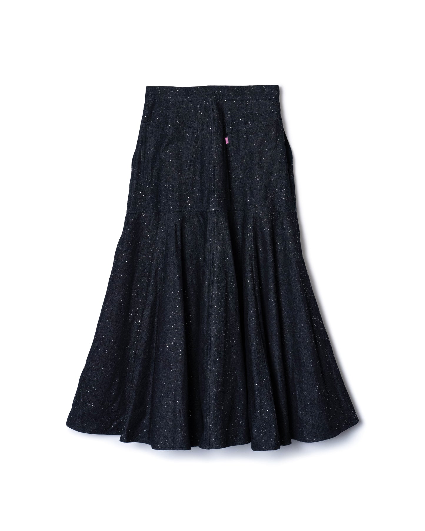 PRE ORDER / LAME DENIM FLARE SKIRT (INDIGO)