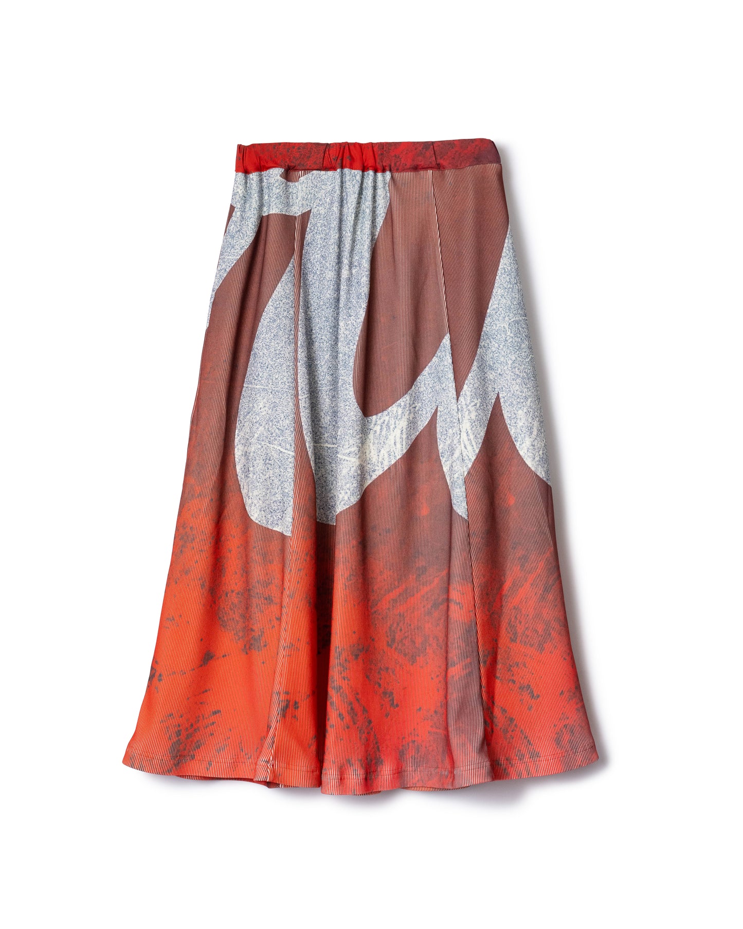 PRE ORDER / PRINT RIB FLARE SKIRT (COKE)