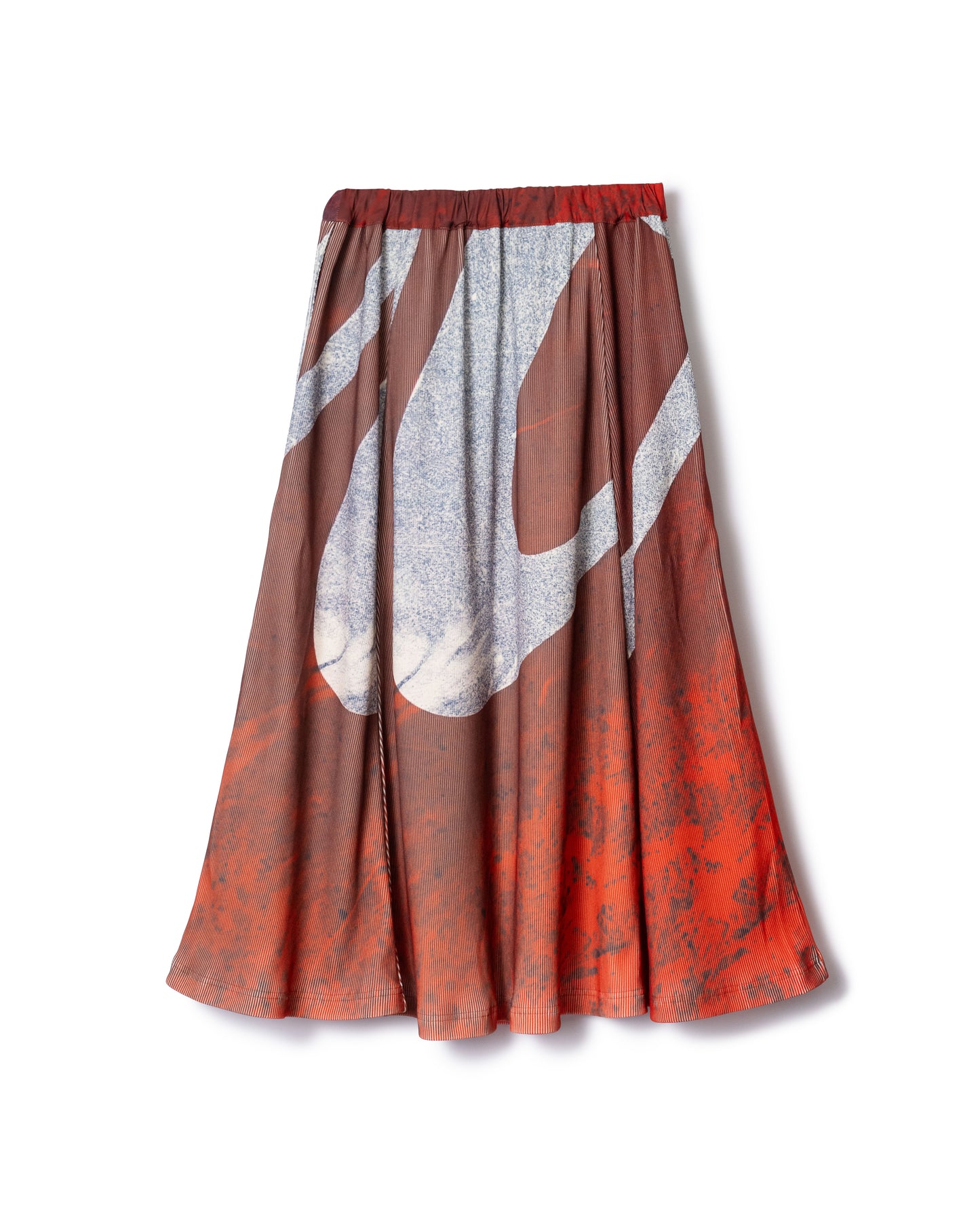 PRE ORDER / PRINT RIB FLARE SKIRT (COKE)