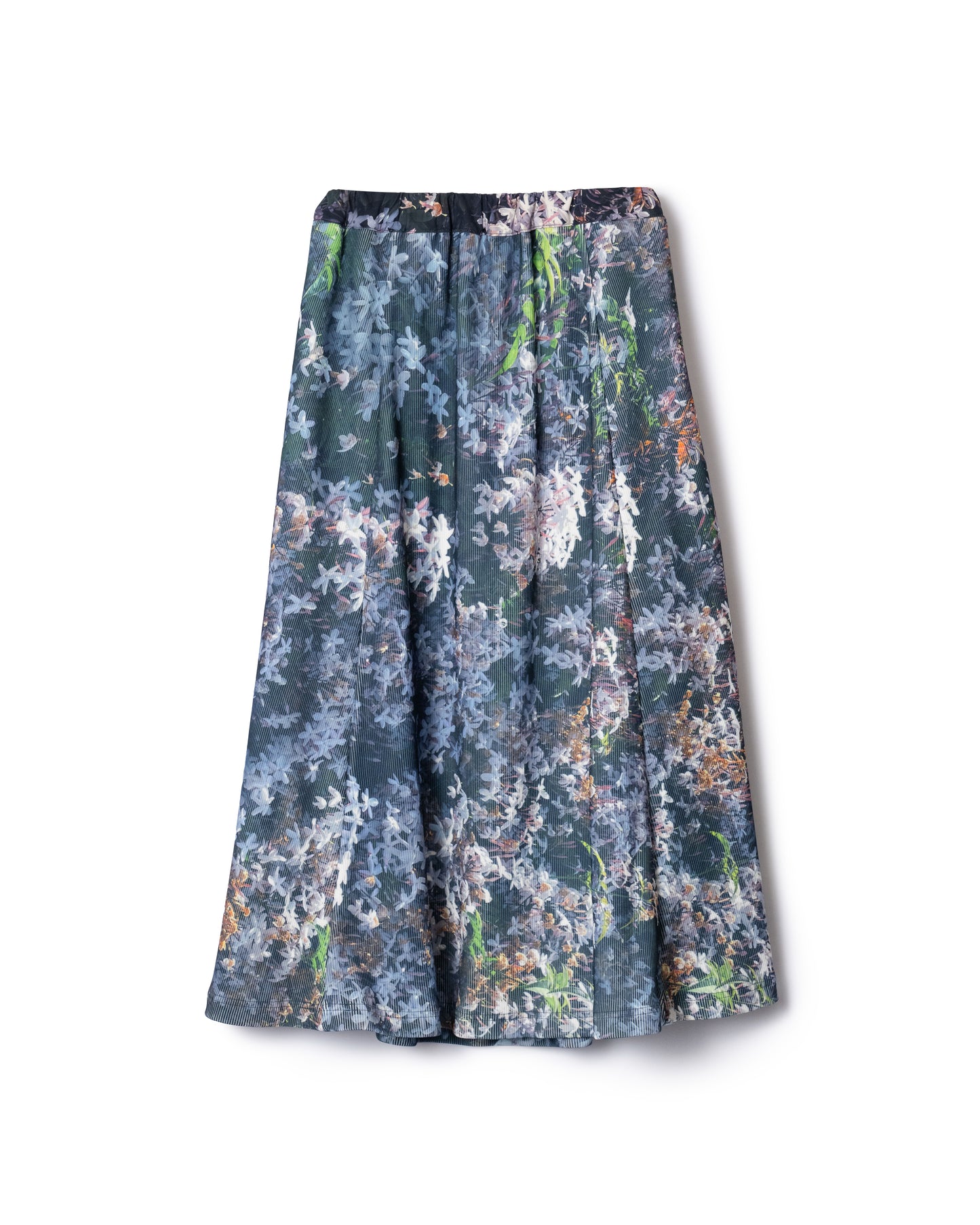 PRE ORDER / PRINT RIB FLARE SKIRT (FLOWER)