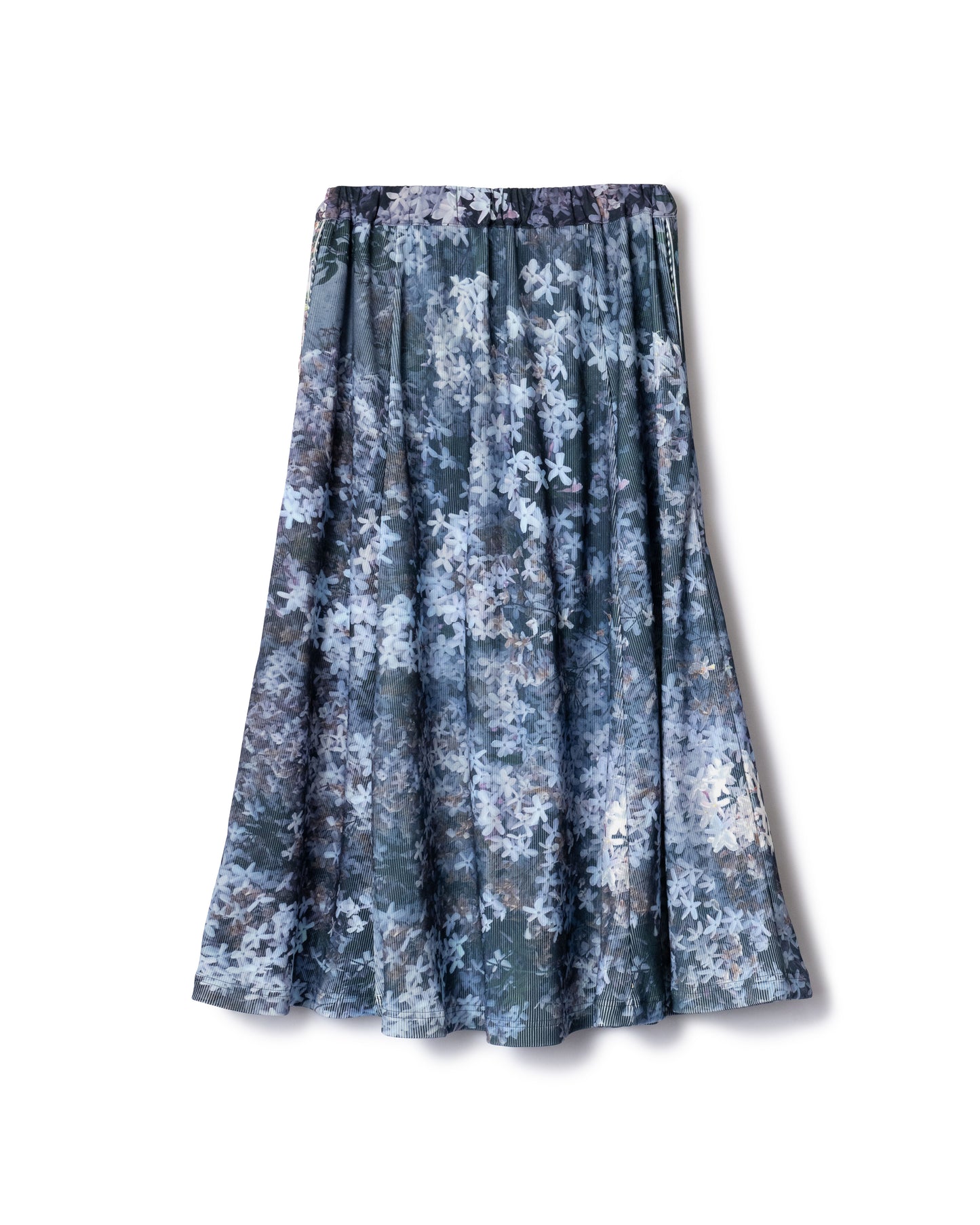 PRE ORDER / PRINT RIB FLARE SKIRT (FLOWER)