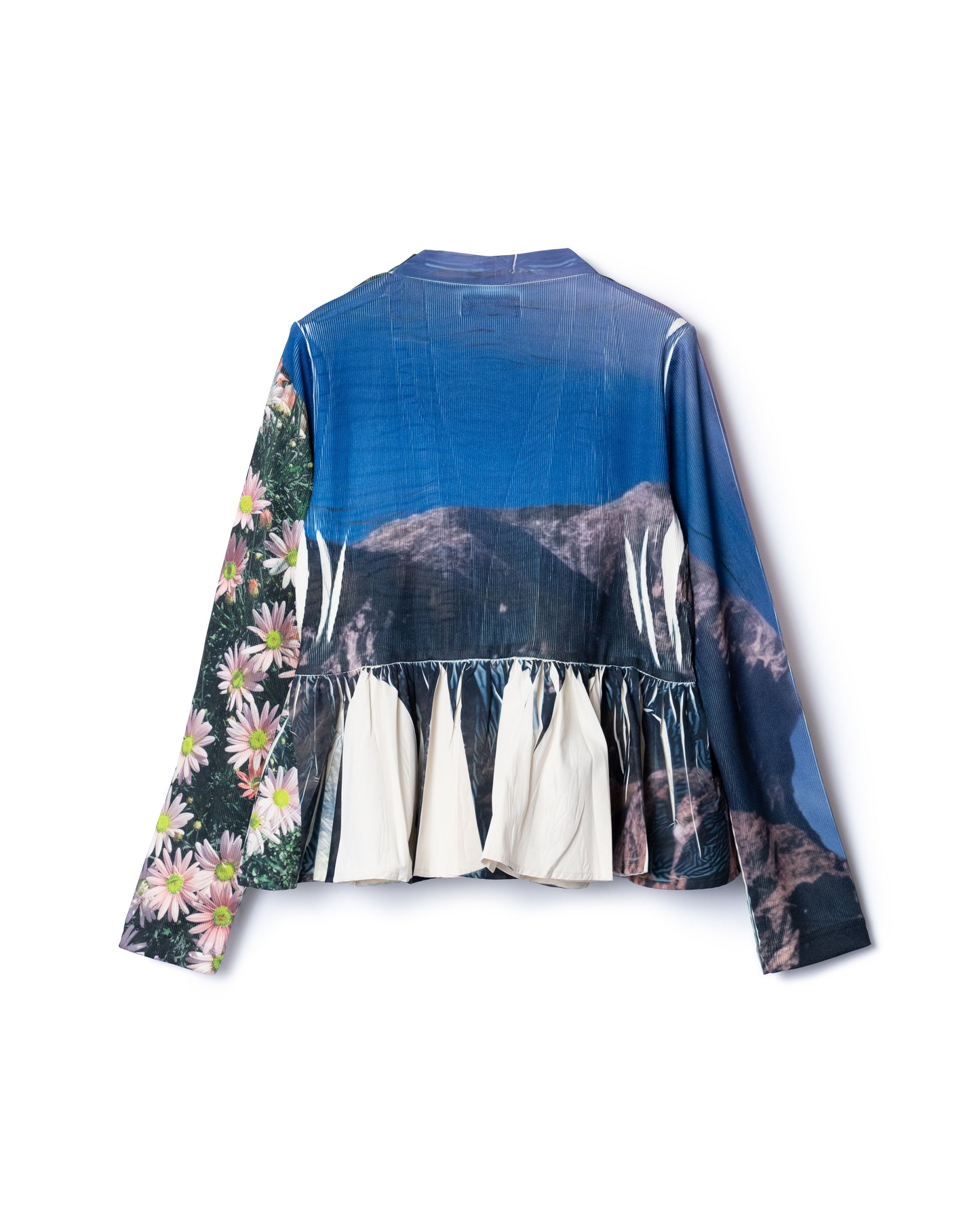 PRE ORDER / DIRECT PRINT RIB GATHER CARDIGAN  (MULTI)