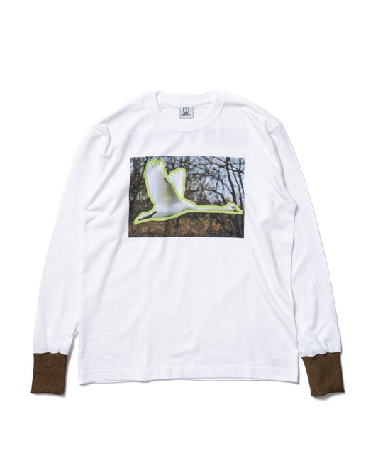 PRINT L/S T-SHIRT (BIRD/WHITE)