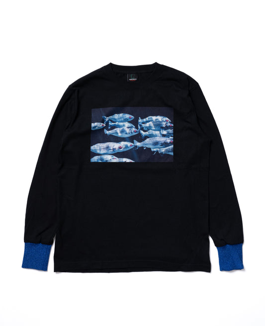 PRINT L/S T-SHIRT (FISH/BLACK)