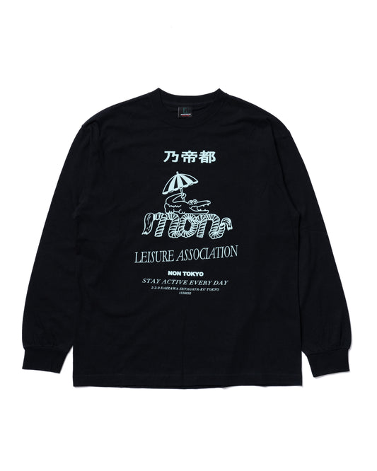 PRINT L/S T-SHIRT (CROCODILE/BLACK)