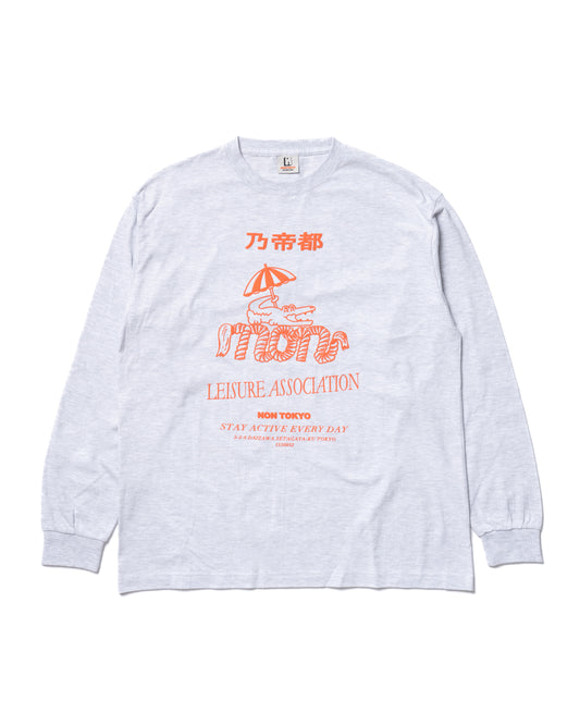 PRINT L/S T-SHIRT (CROCODILE/GRAY)