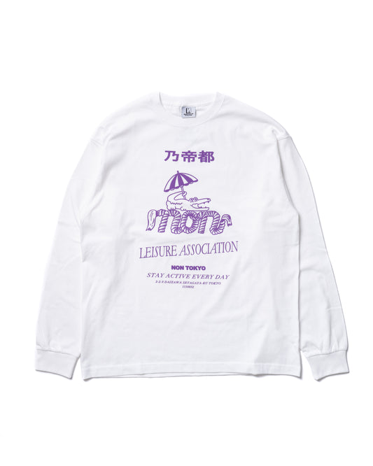 PRINT L/S T-SHIRT (CROCODILE/WHITE)