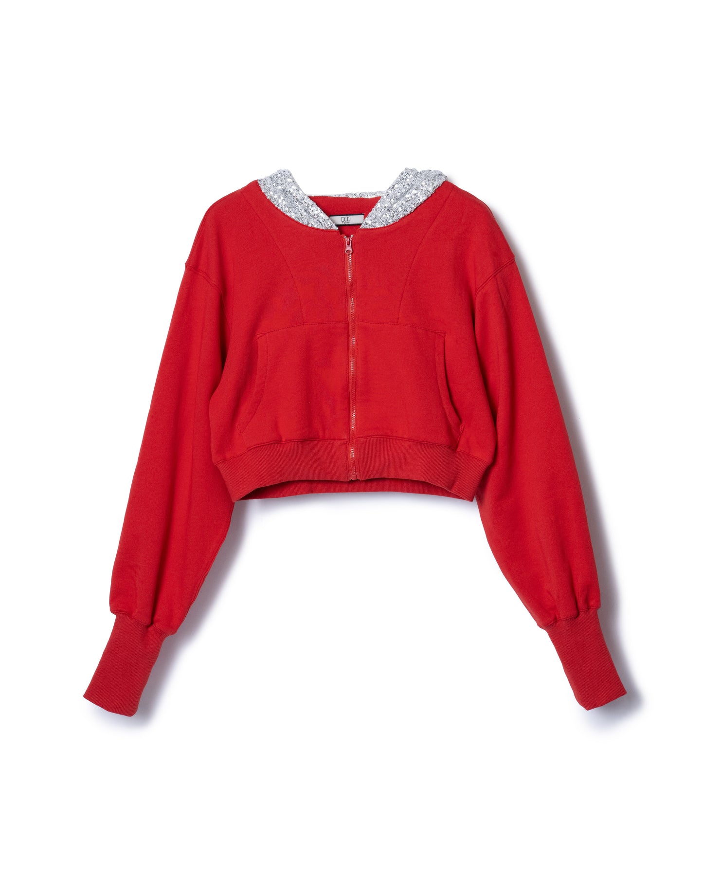 PRE ORDER / GLITTER ZIP-UP HOODIE (RED)