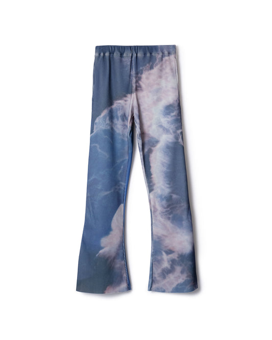 PRE ORDER / PRINT RIB FLARE PANTS (WAVE)