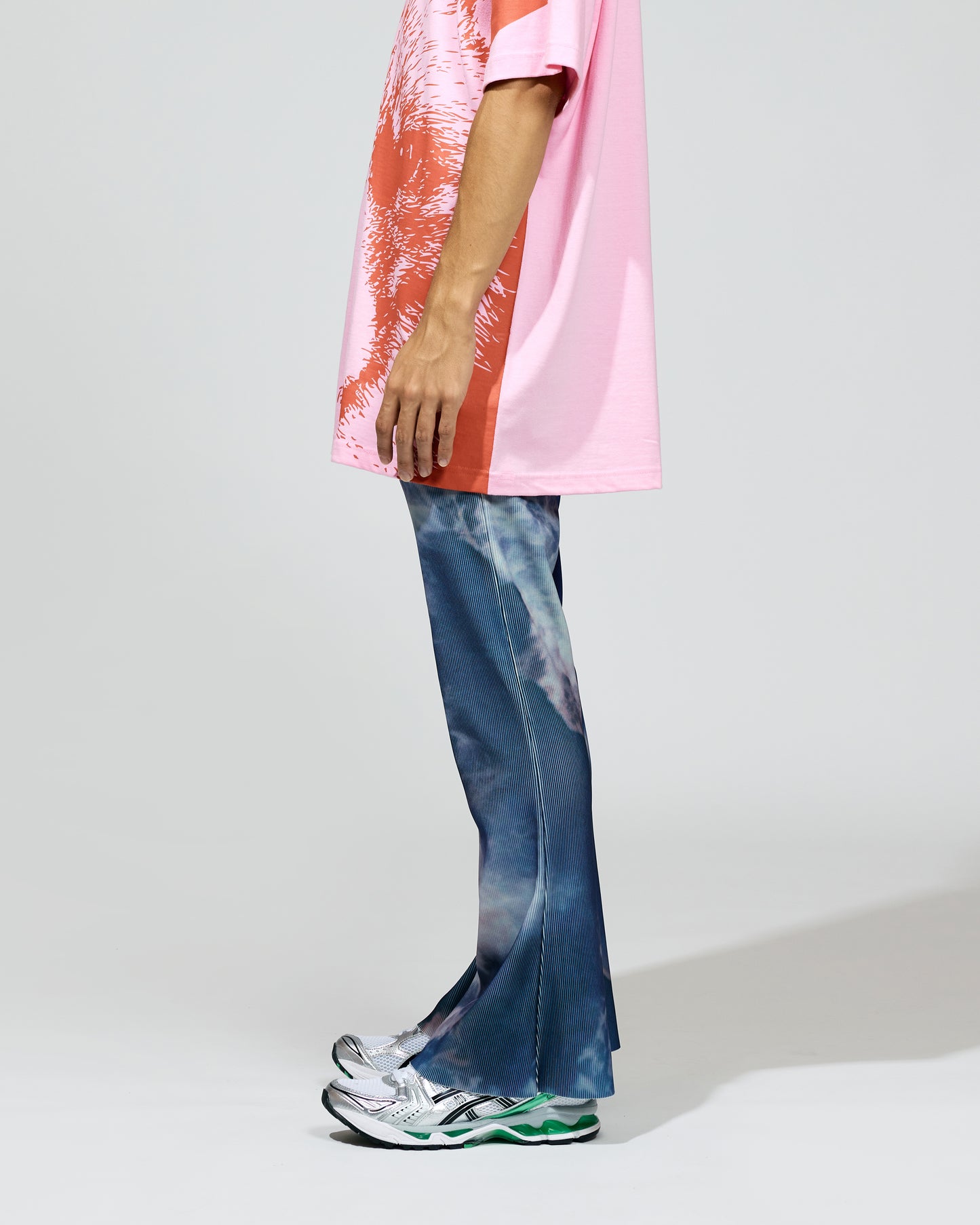 PRE ORDER / PRINT RIB FLARE PANTS (WAVE)