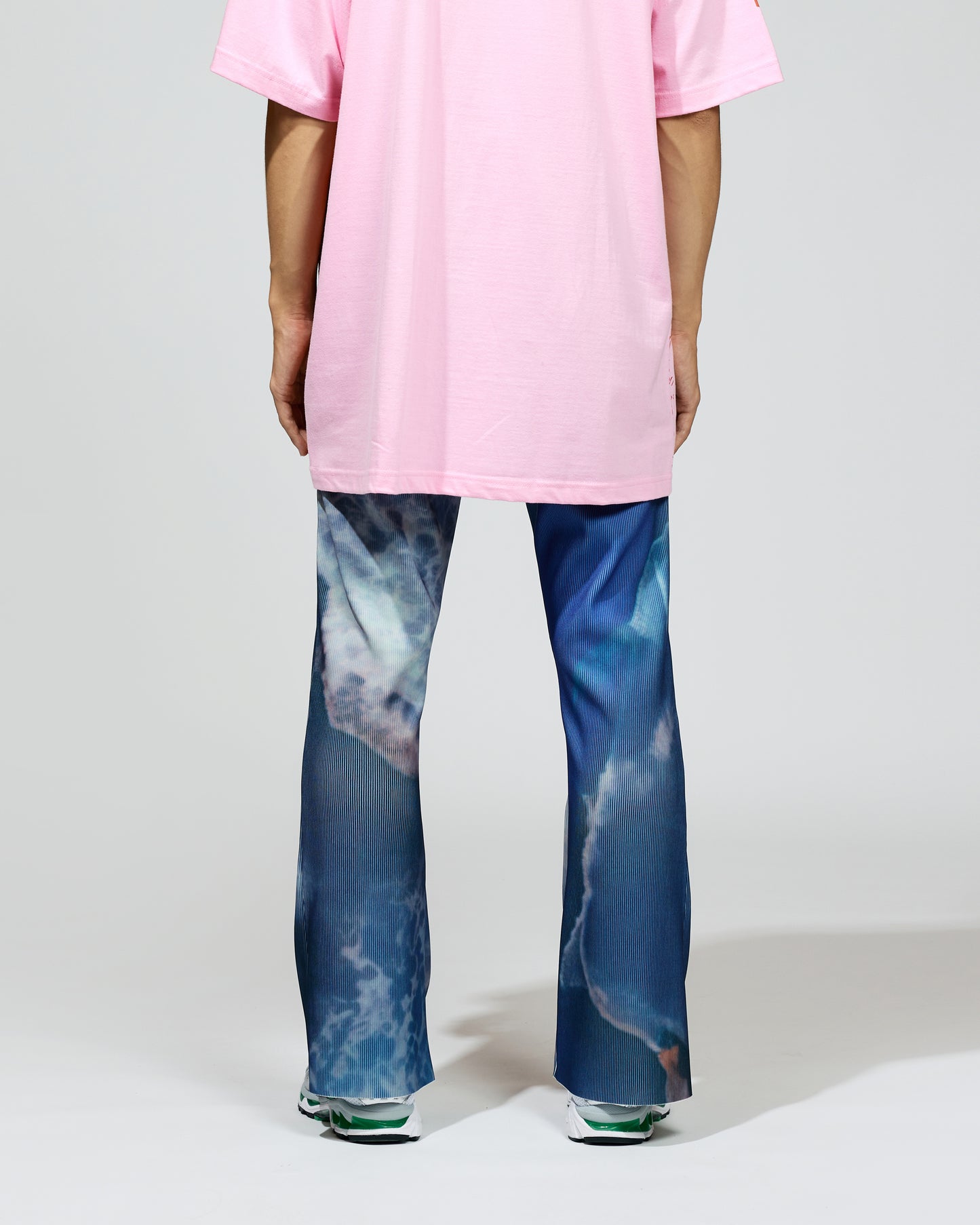 PRE ORDER / PRINT RIB FLARE PANTS (WAVE)