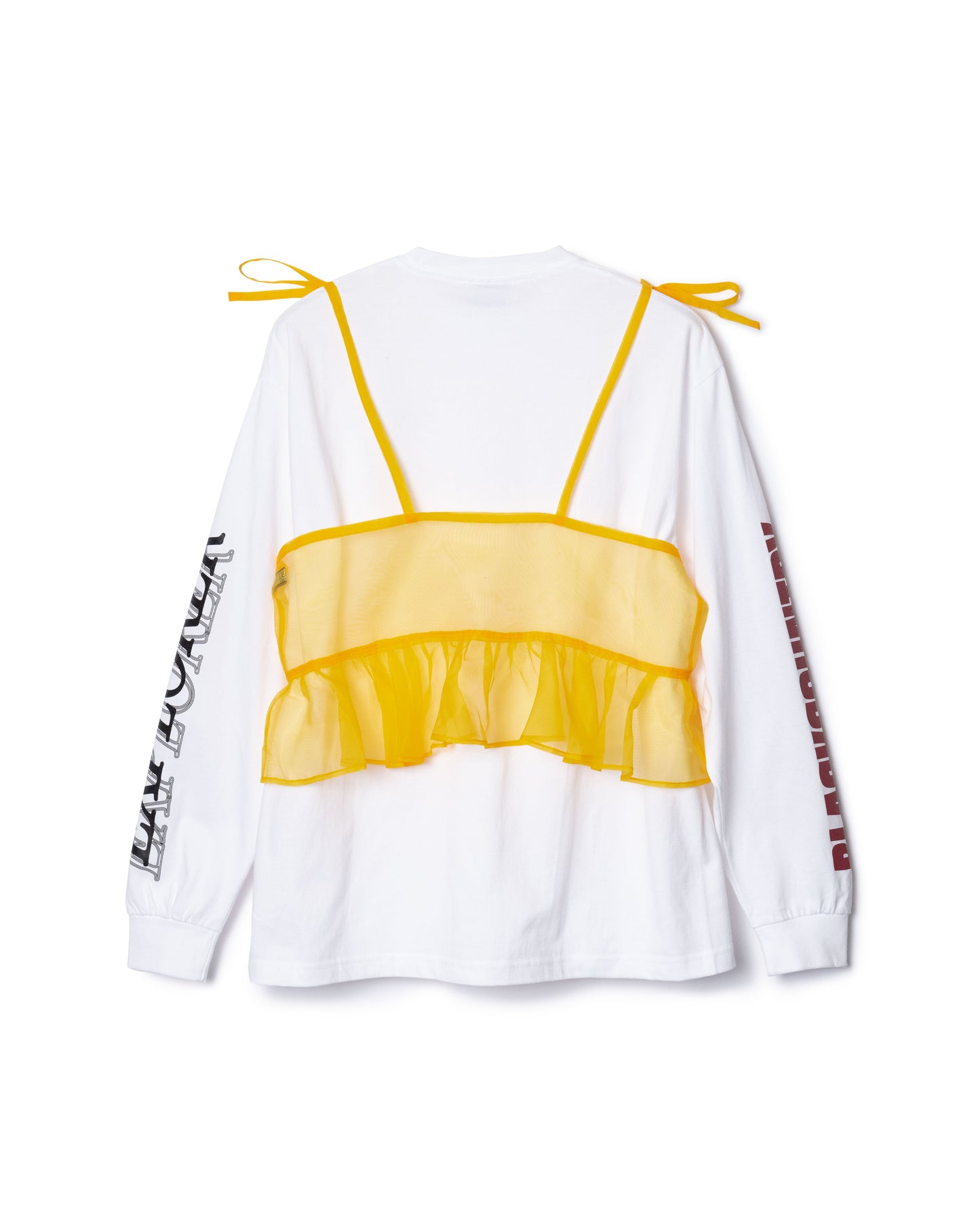 PRE ORDER / SHEER CAMISOLE L/S T-SHIRTS (WHITE x YELLOW)