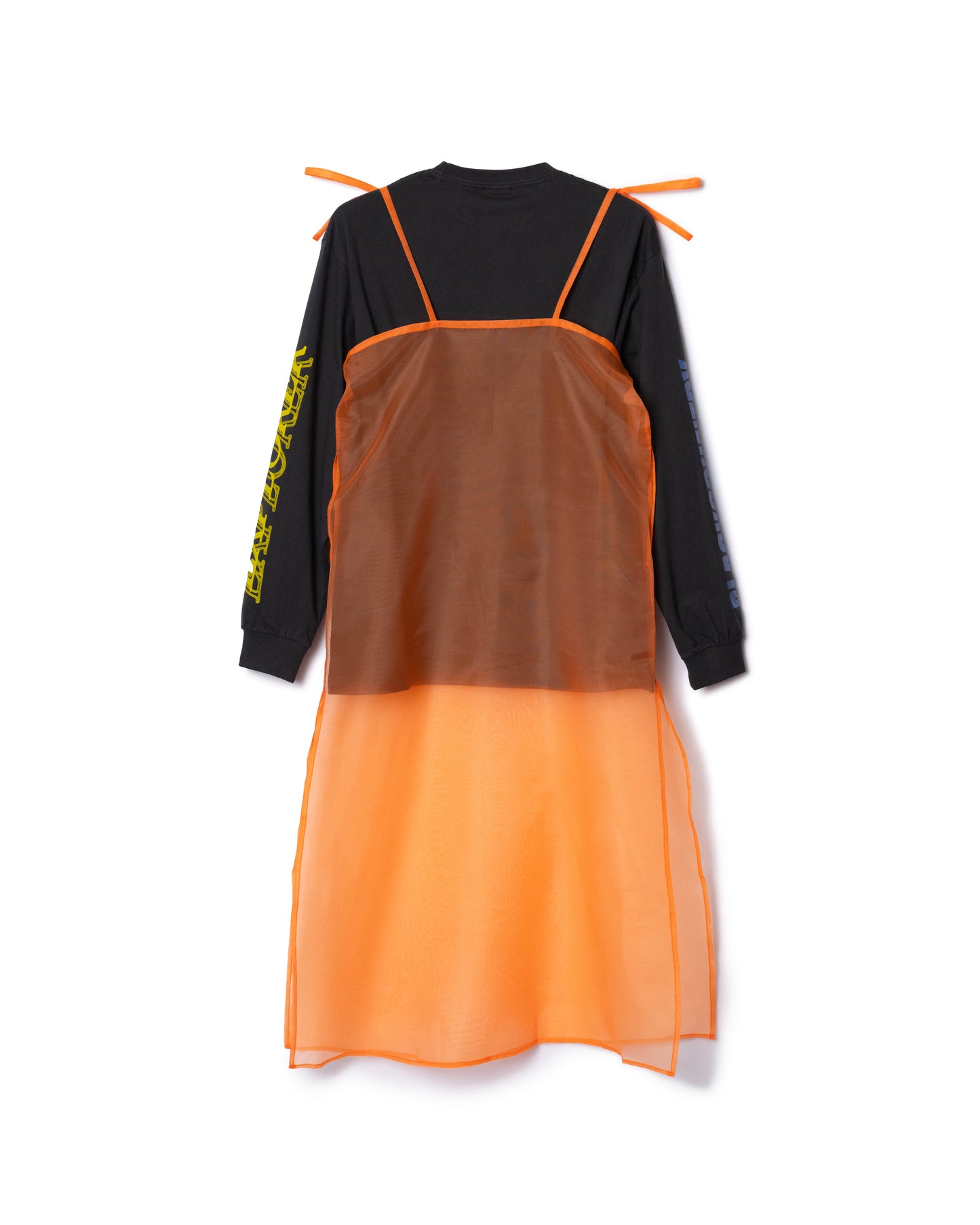 PRE ORDER / SHEER LONG CAMISOLE L/S T-SHIRTS (GRAY x ORANGE)