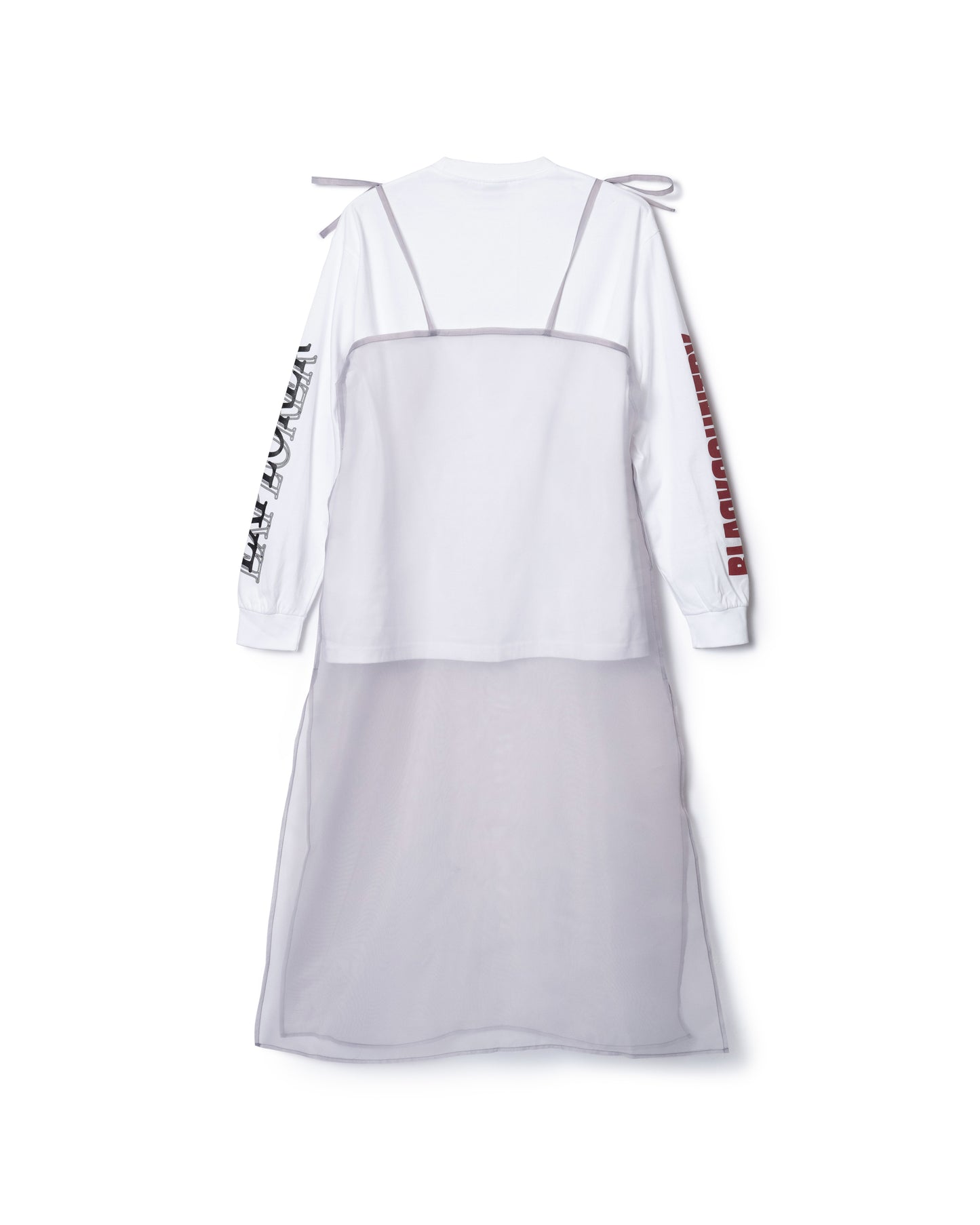 PRE ORDER / SHEER LONG CAMISOLE L/S T-SHIRTS (WHITE x GRAY)