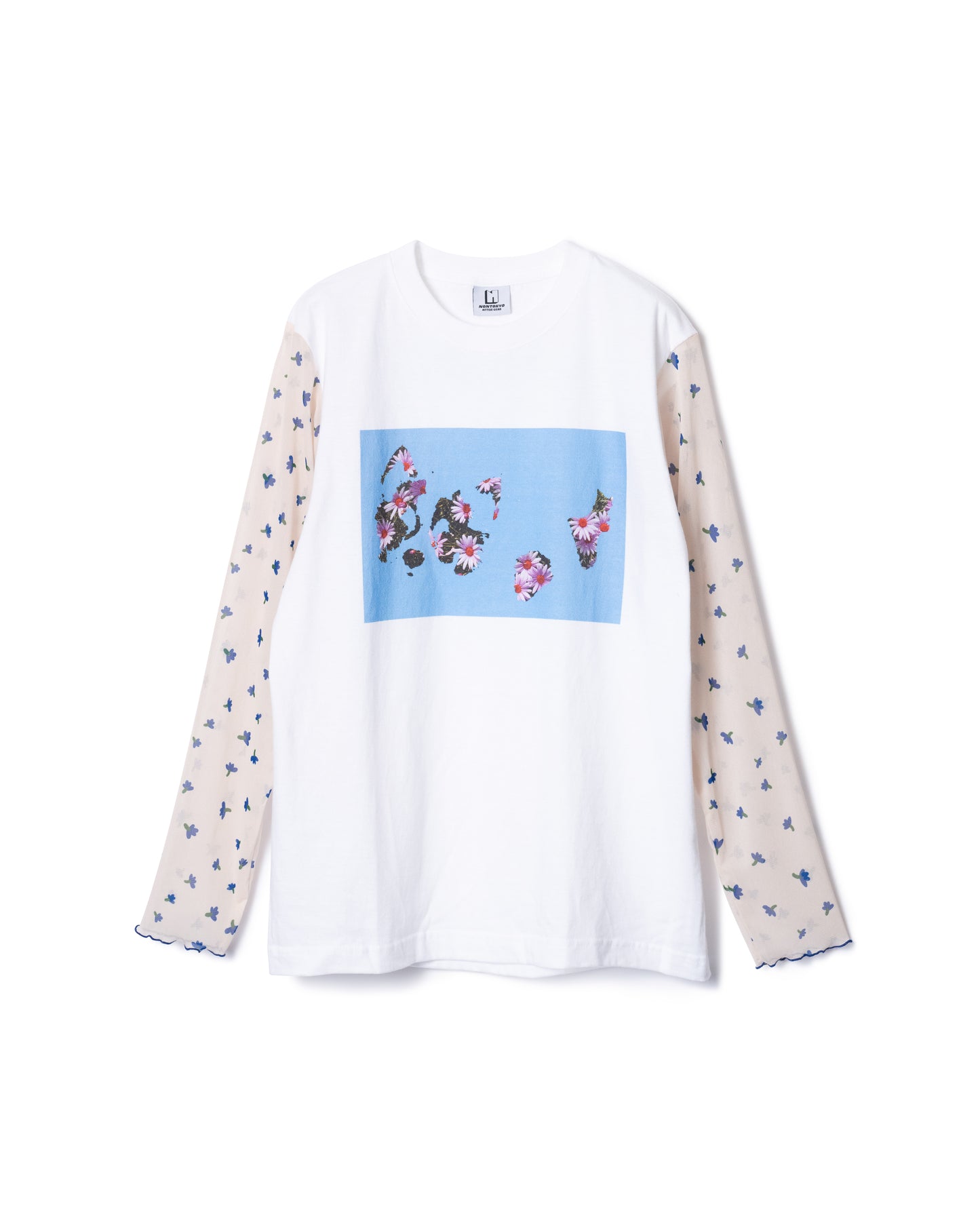 DOG SHEER SLEEVE L/S T-SHIRT (WHITE)