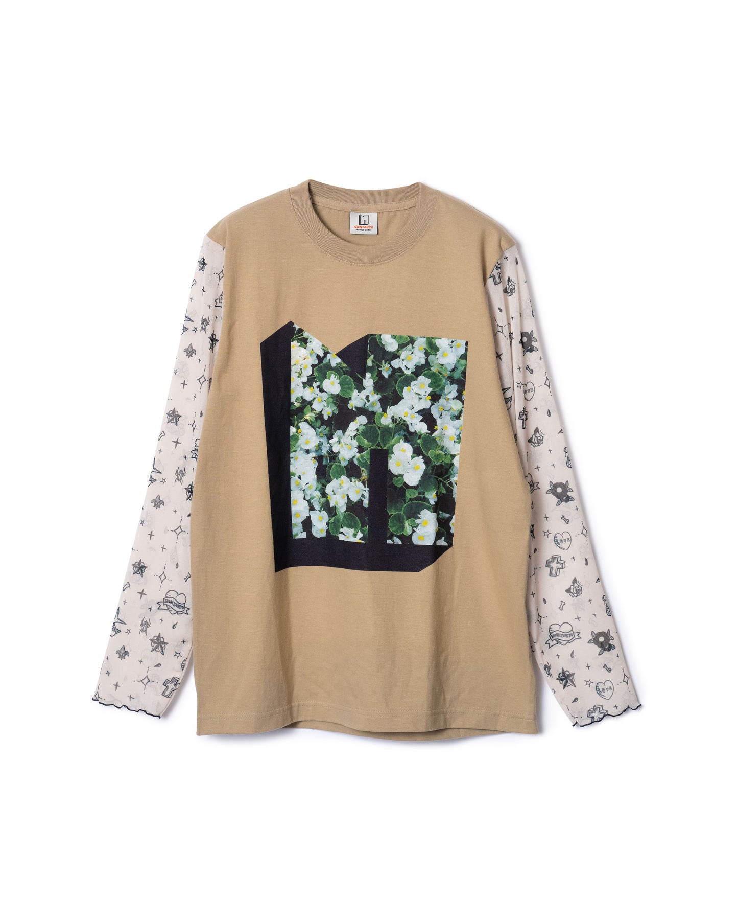 PRE ORDER / N SHEER SLEEVE L/S T-SHIRT (BEIGE)