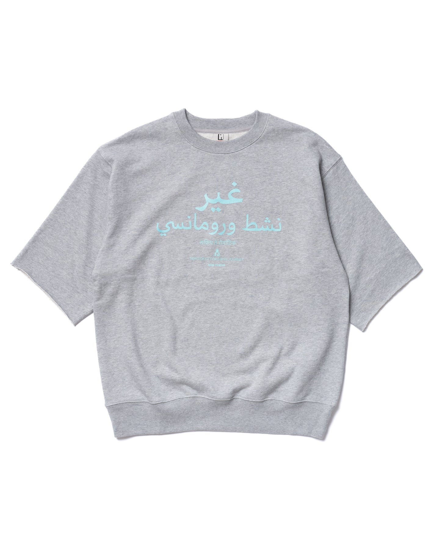 PRINT HALF SLEEVE SWEAT (GRAY)