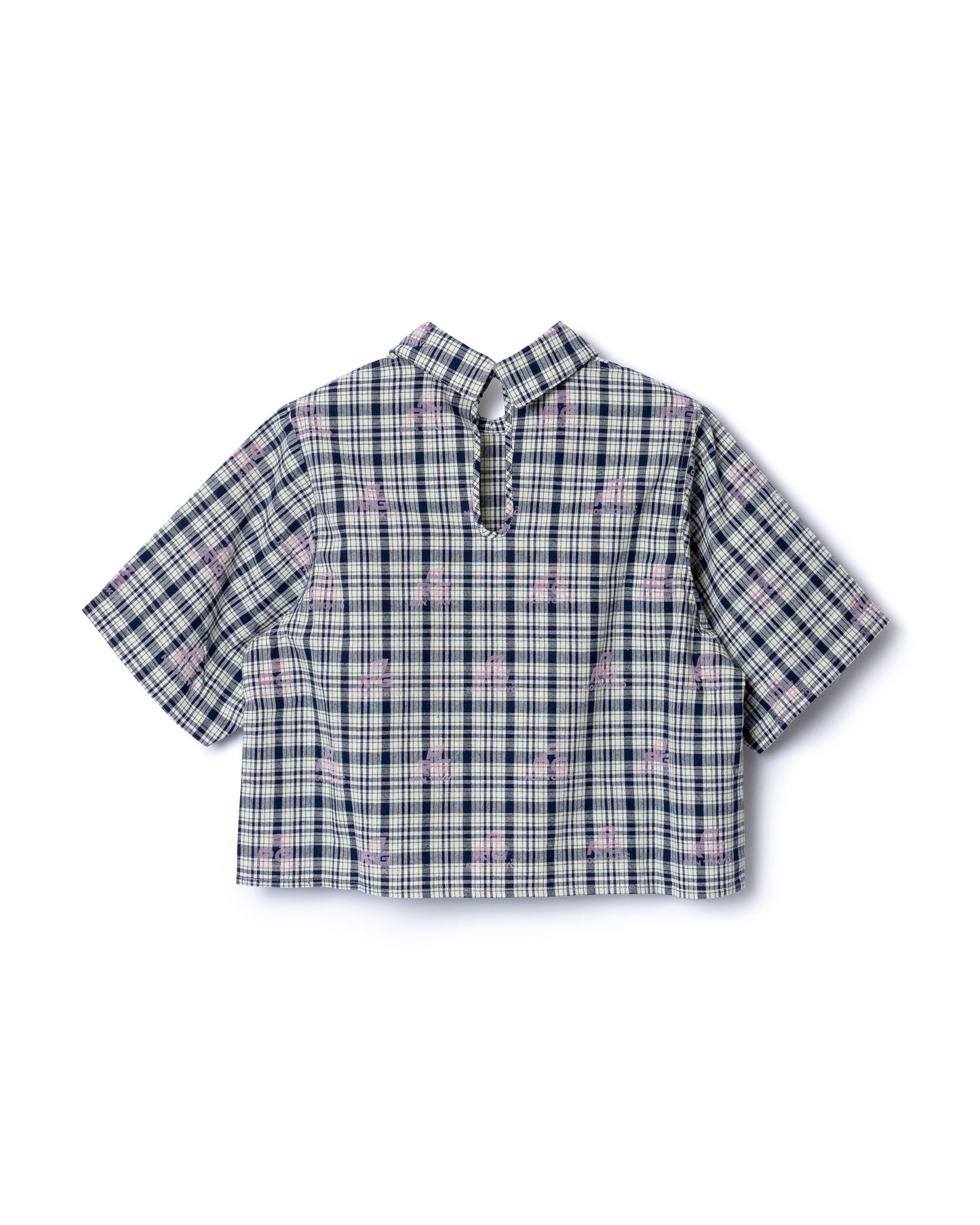 PRE ORDER / FLOCKED PRINT PULLOVER SHIRT (CHECK)