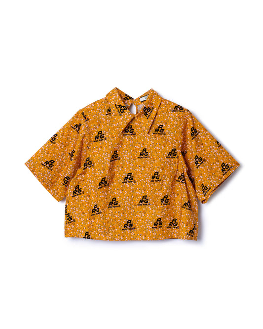 PRE ORDER / FLOCKED PRINT PULLOVER SHIRT (FLOWER)