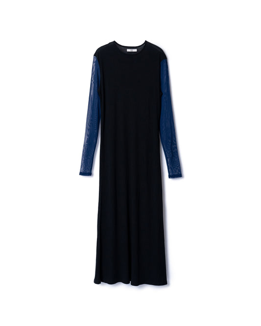 PRE ORDER / BICOLOR SHEER ONE-PIECE (BLACK x NAVY)