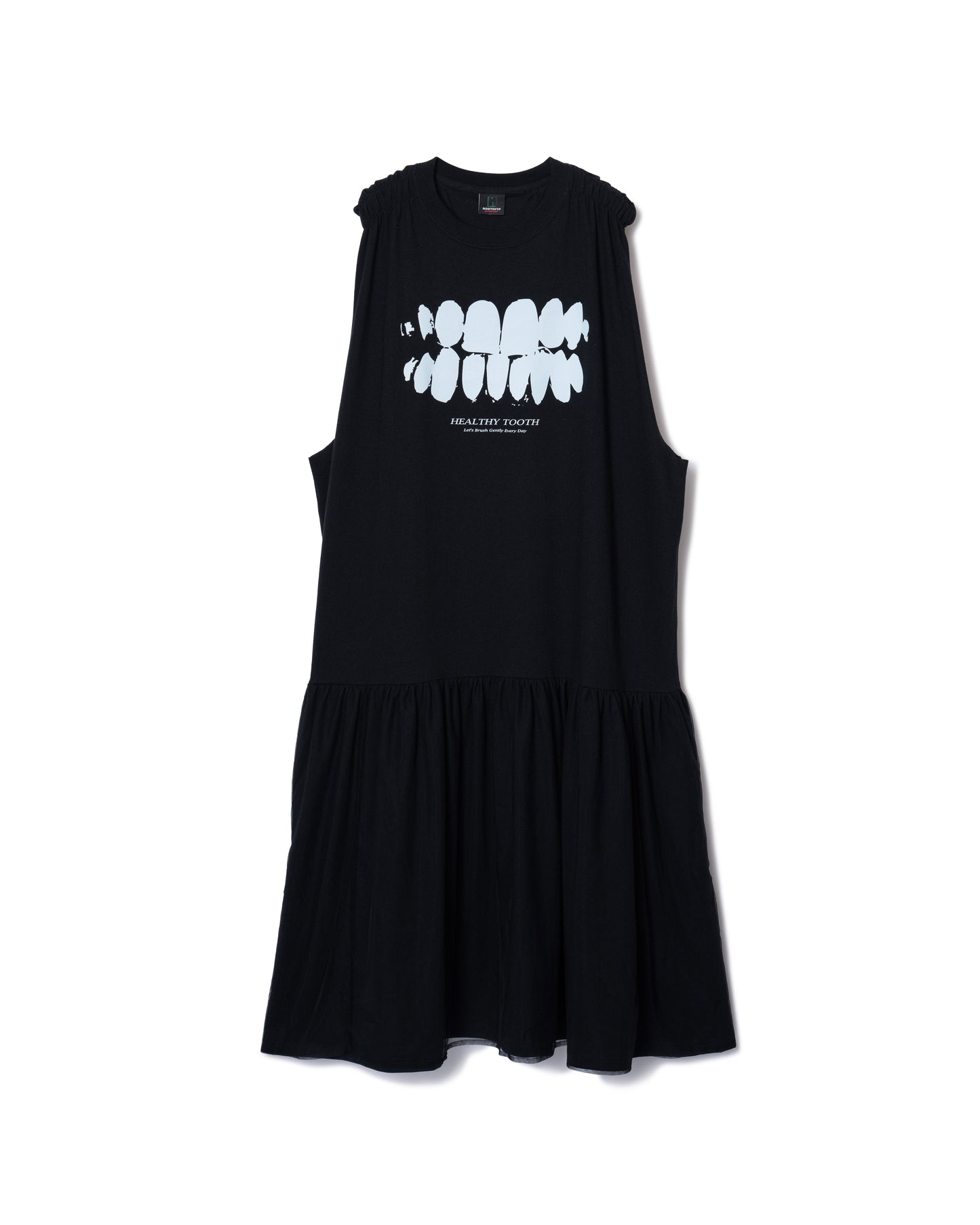 PRE ORDER / GATHER SLEEVE ONE-PIECE (BLACK)　