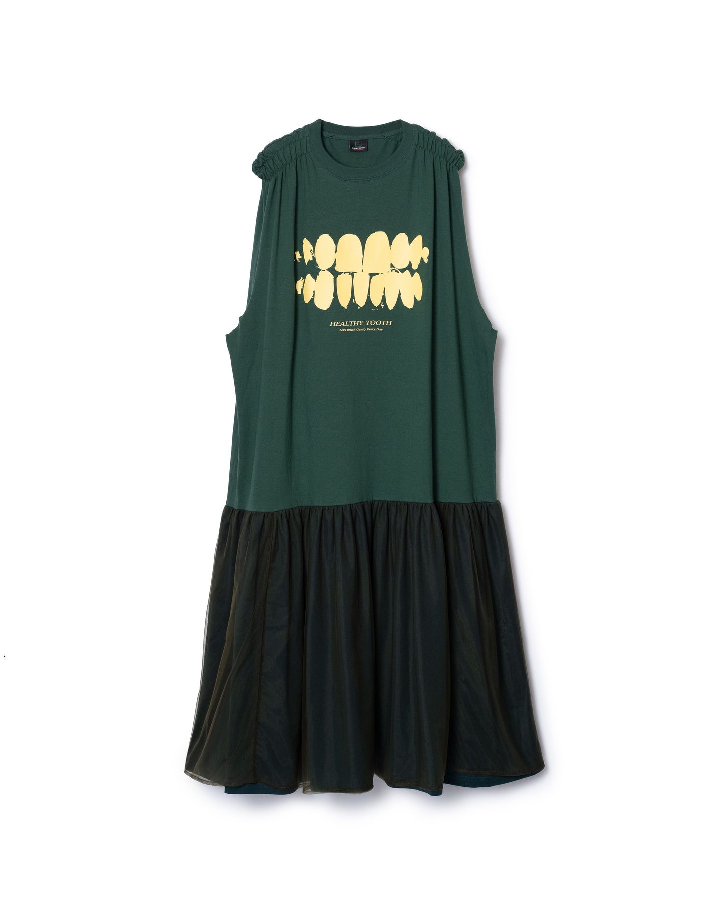 PRE ORDER / GATHER SLEEVE ONE-PIECE (GREEN)