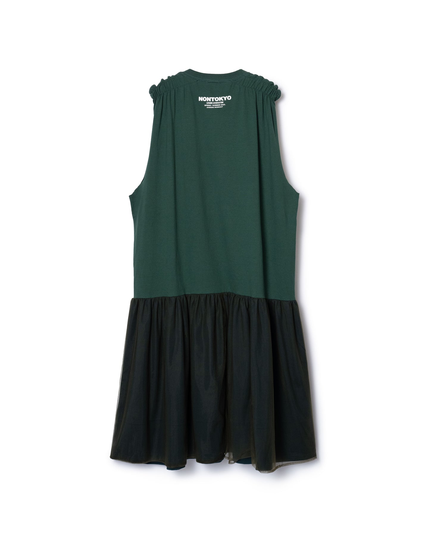 PRE ORDER / GATHER SLEEVE ONE-PIECE (GREEN)