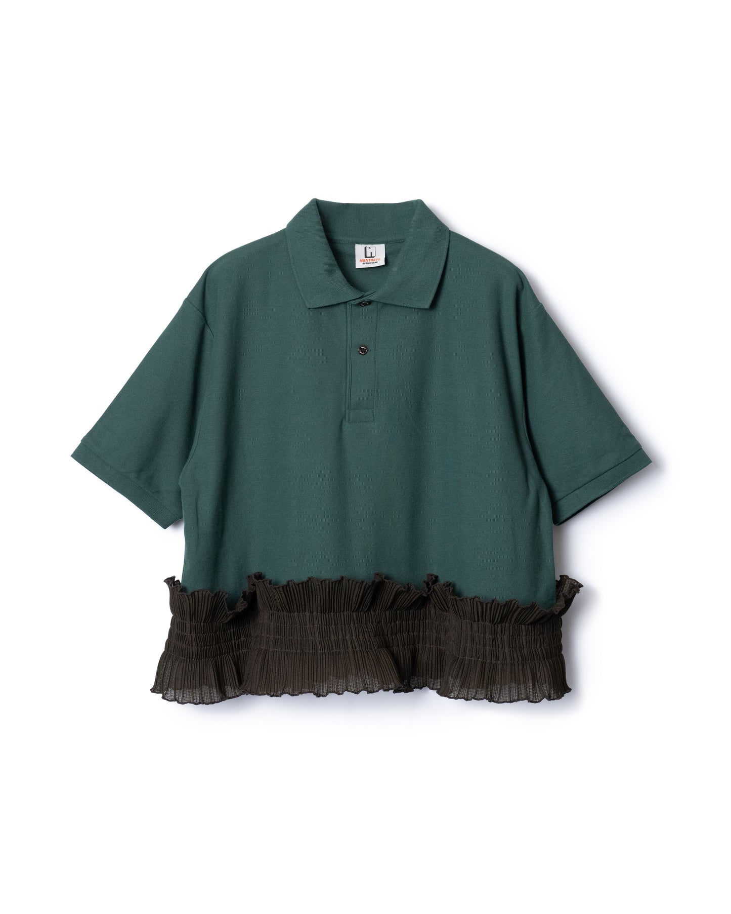 PRE ORDER / FRILL HEM POLO SHIRT (GREEN)