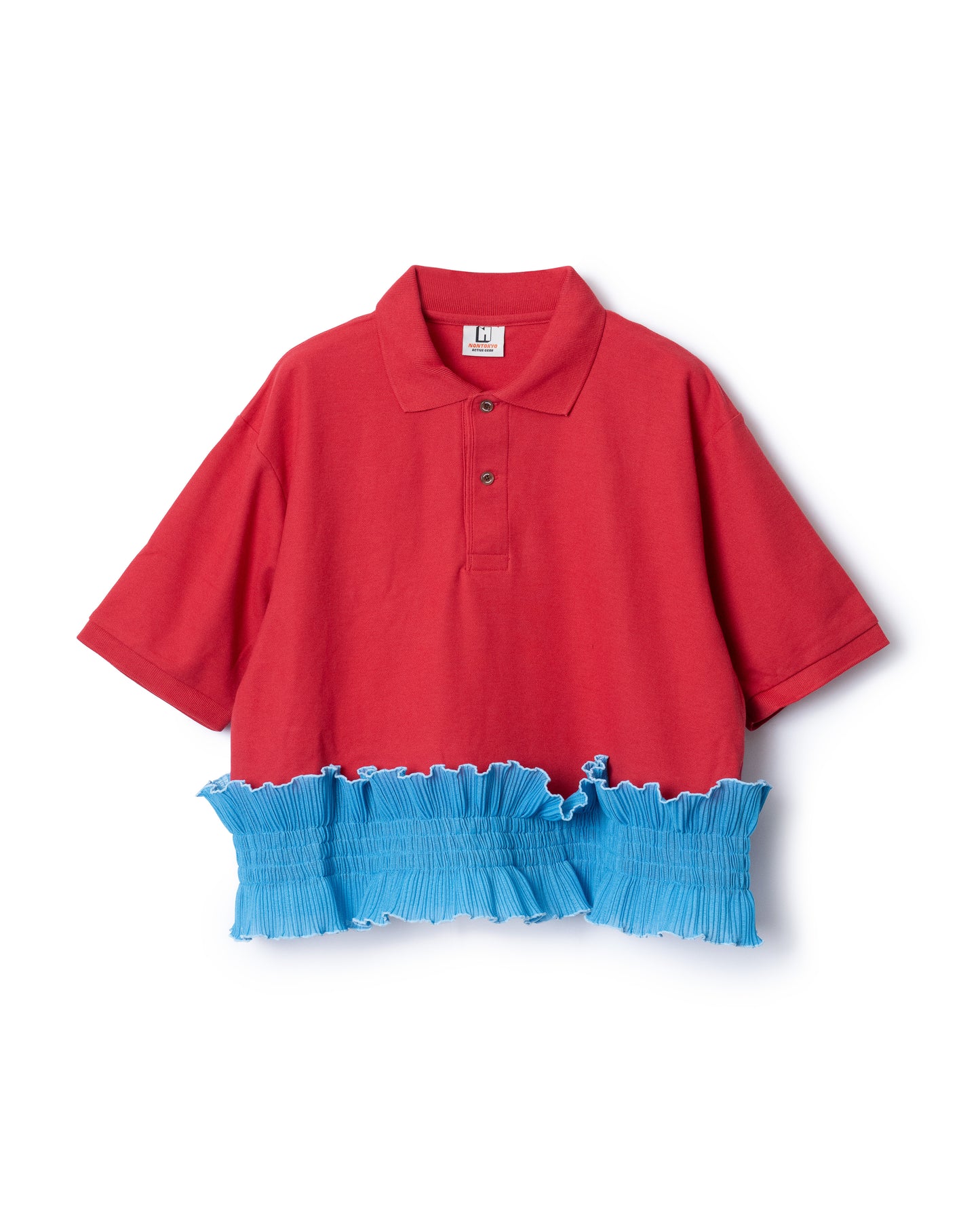 PRE ORDER / FRILL HEM POLO SHIRT (RED)