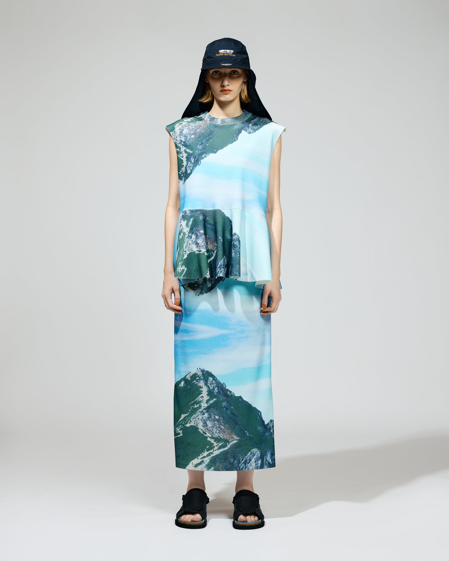 PRE ORDER / PRINT RIB TIGHT SKIRT (MOUNTAIN)