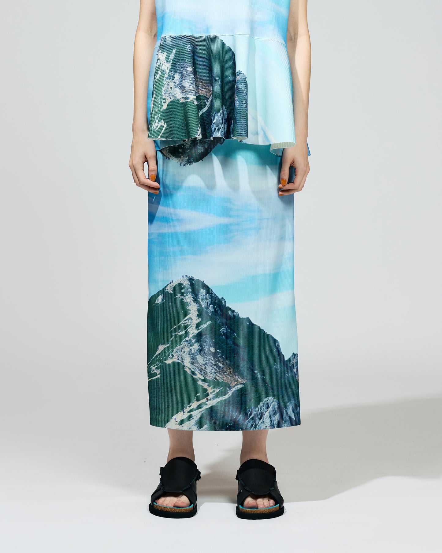 PRE ORDER / PRINT RIB TIGHT SKIRT (MOUNTAIN)