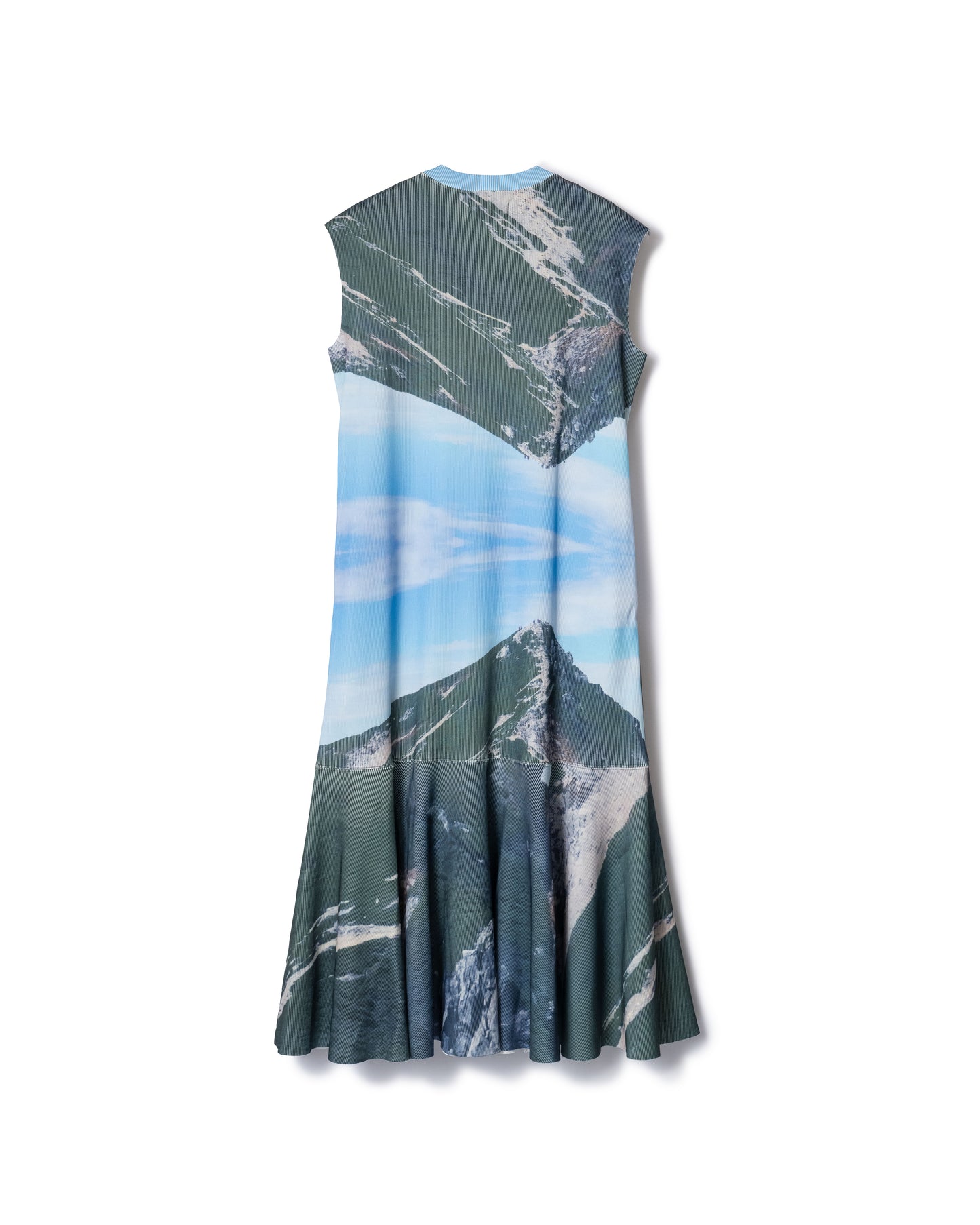 PRE ORDER / PRINT RIB NO-SLEEVE ONE-PIECE (MOUNTAIN)