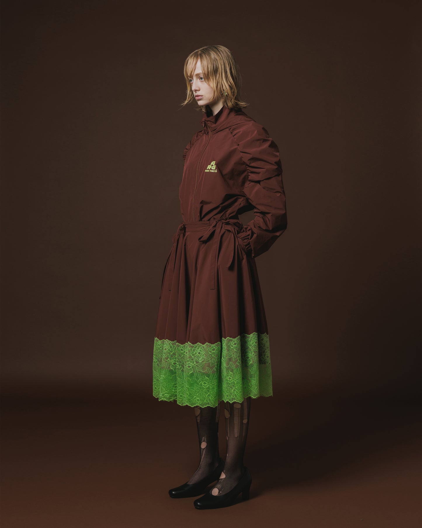 2WAY GATHER SHOULDER BLOUSON (WINE)