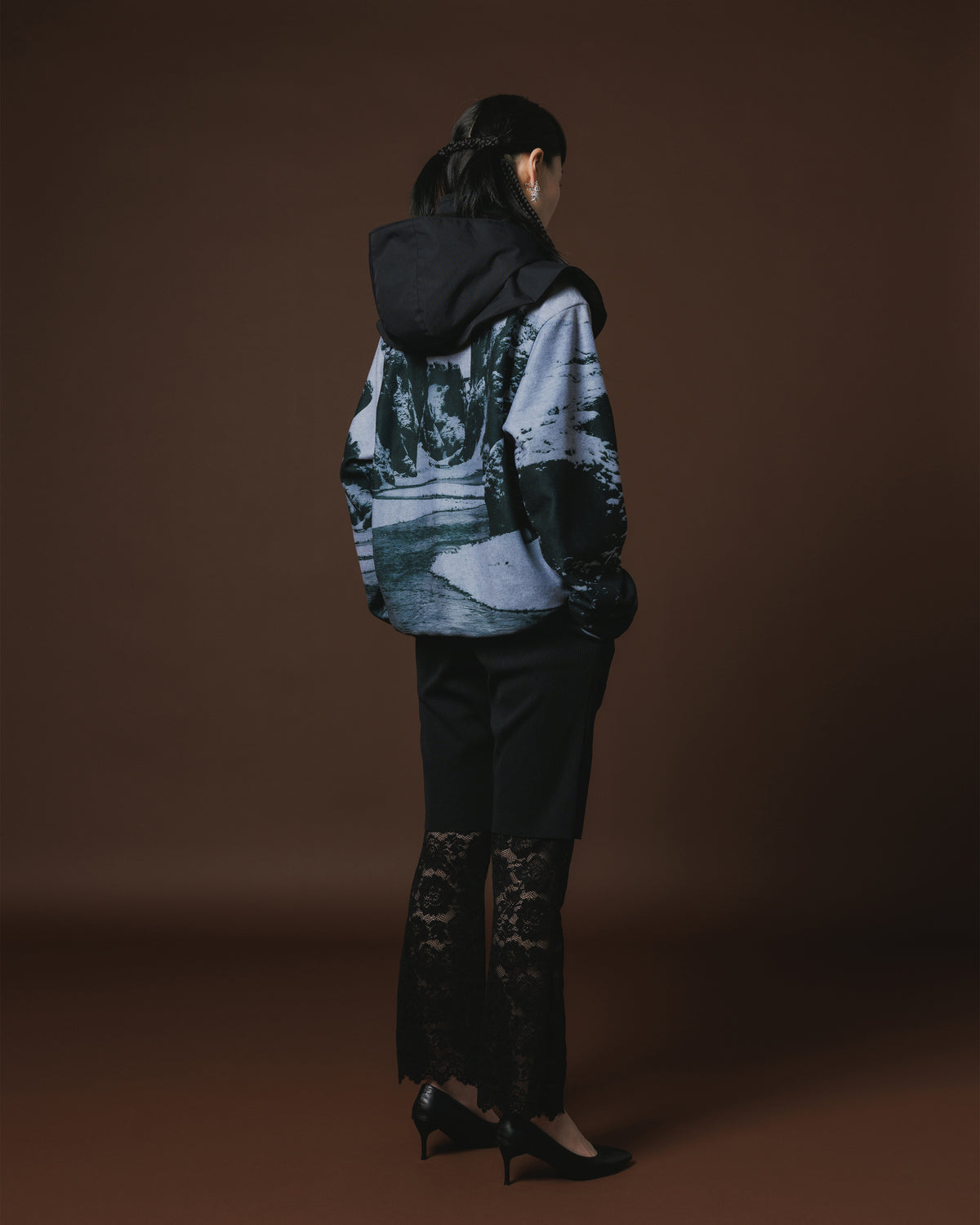 PRINT FLEECE BLOUSON (GRAY)