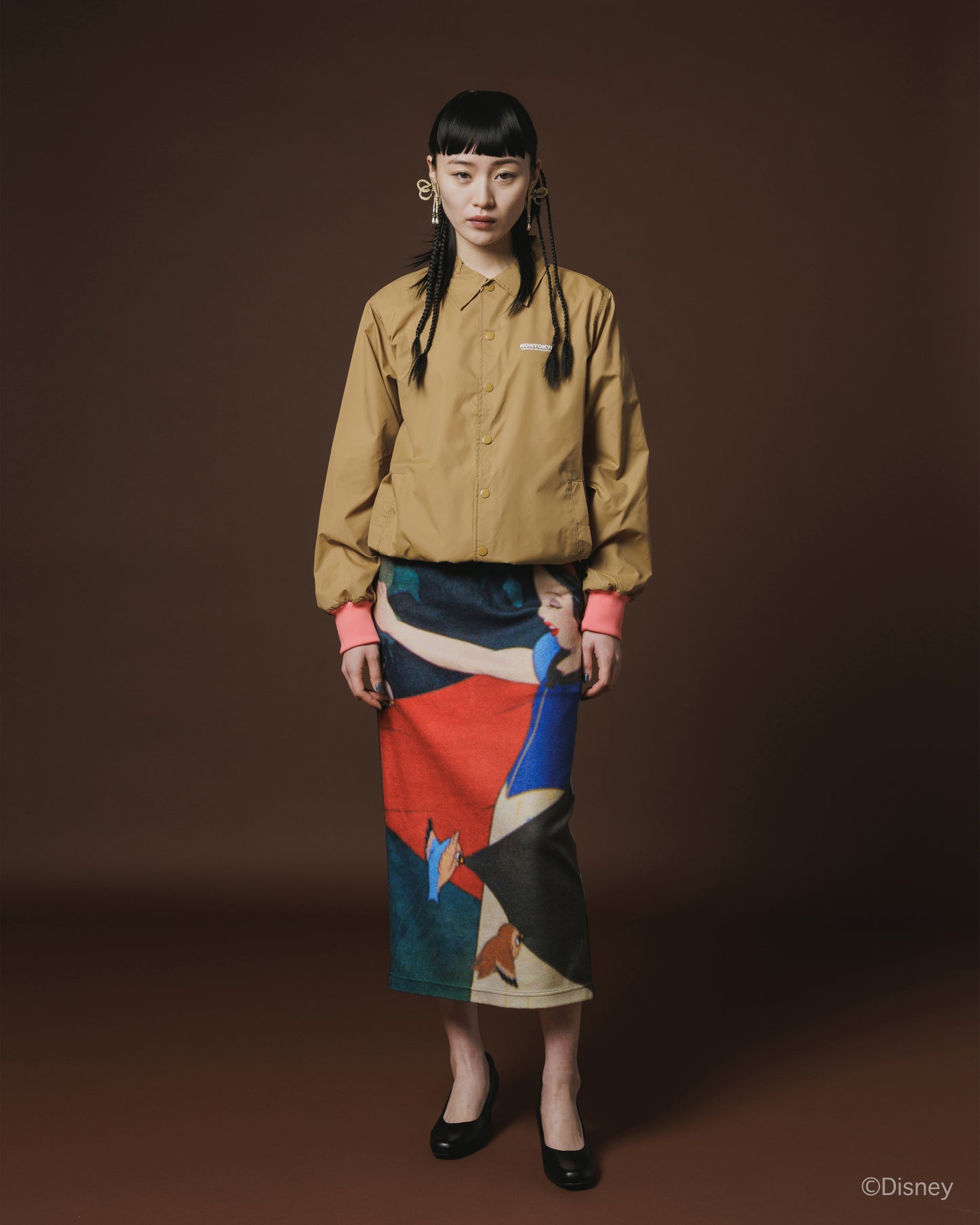 【Disney collection】PRINT COACH JACKET / OLD HAG (MUSTARD)