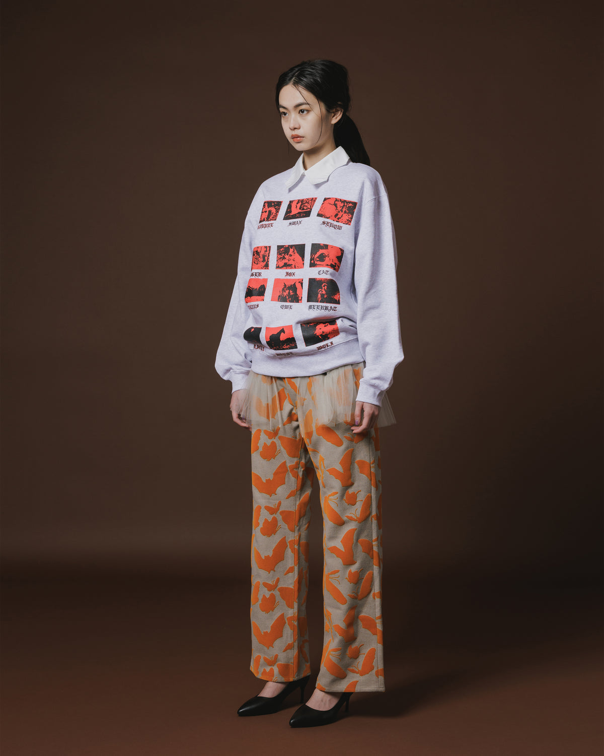 ADJUSTER FLOCKY PANTS (BEIGE x ORANGE)