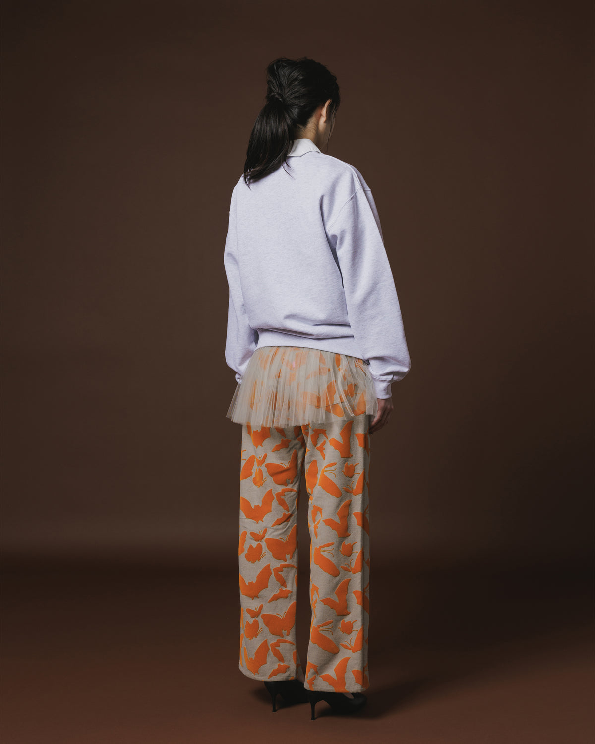 ADJUSTER FLOCKY PANTS (BEIGE x ORANGE)
