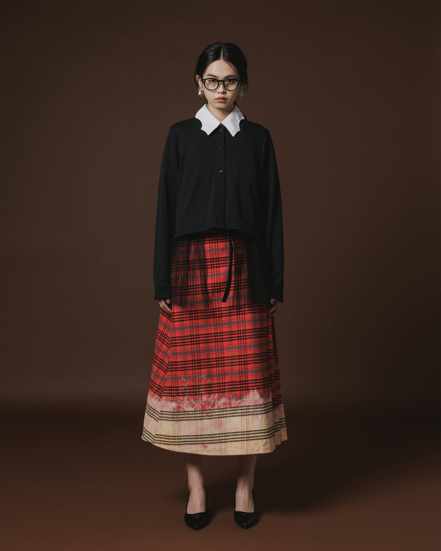 RIB COMPACT CARDIGAN (BLACK)