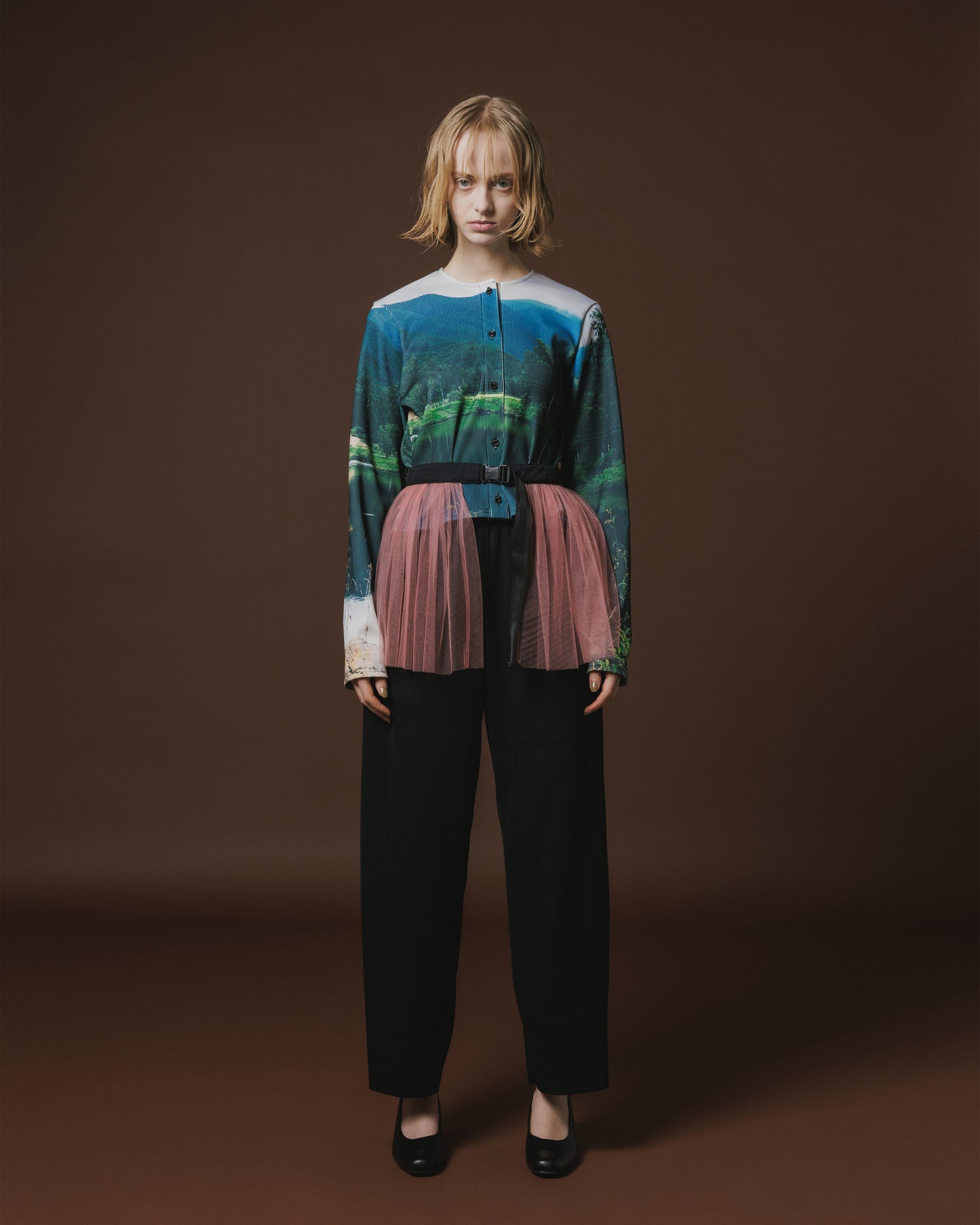RIB COMPACT CARDIGAN (LAKE)
