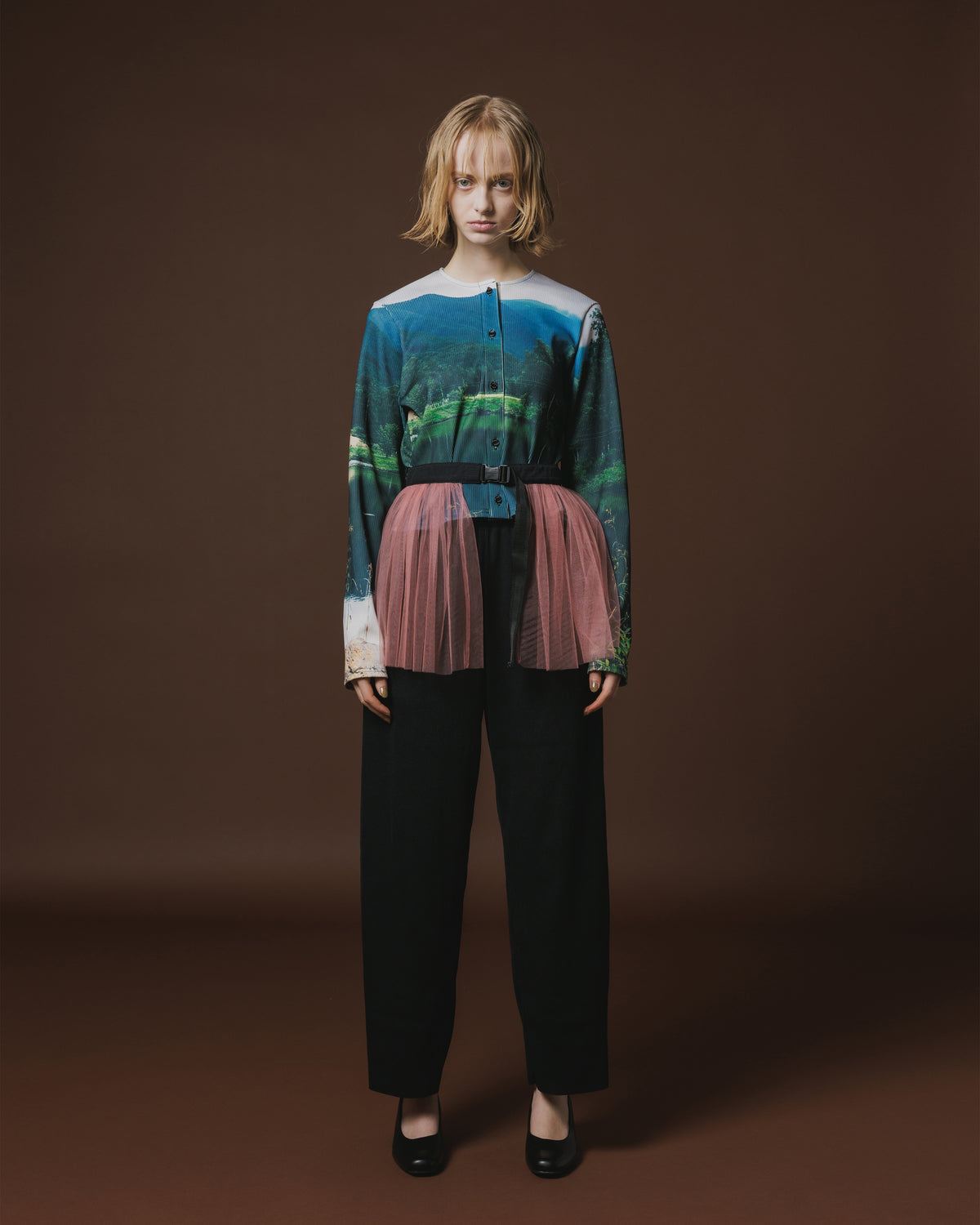 RIB WIDE PANTS (BLACK)