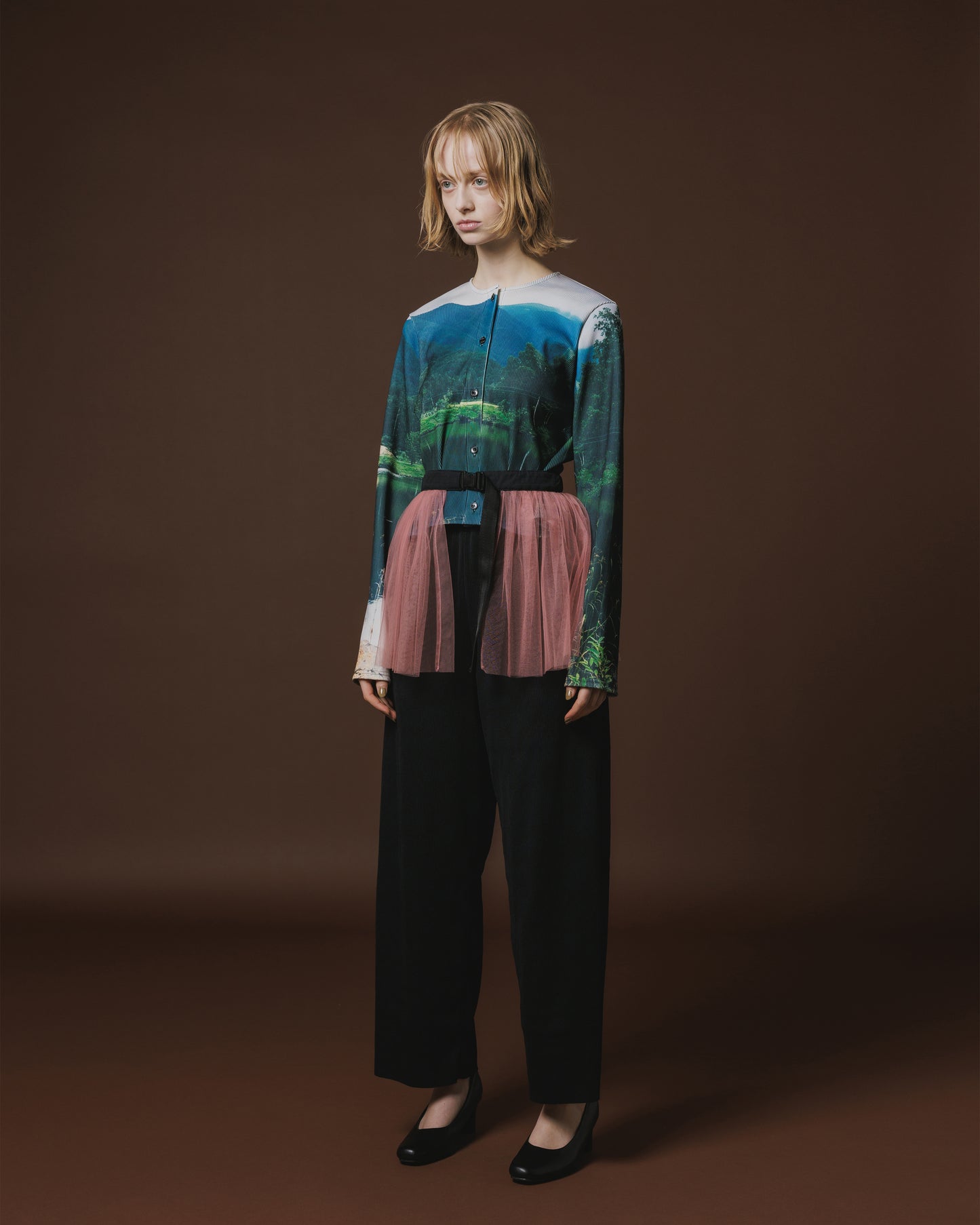 RIB COMPACT CARDIGAN (LAKE)