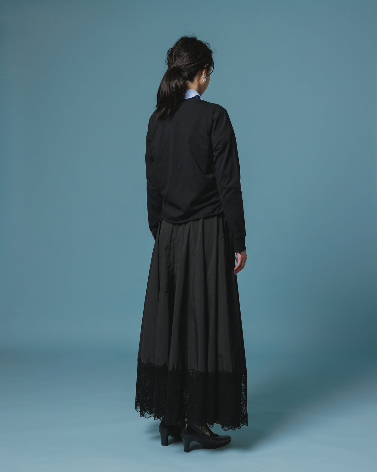 CRASH GATHER CARDIGAN (BLACK)