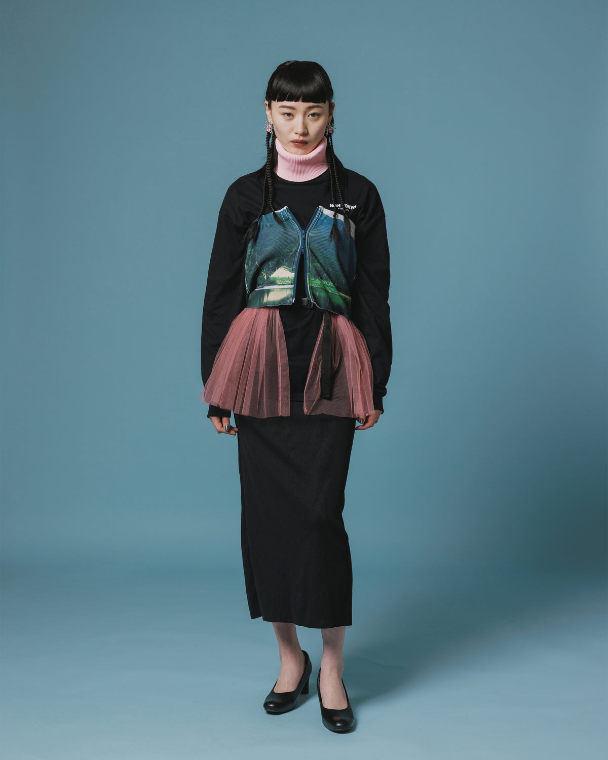 RIB SKIRT (BLACK)