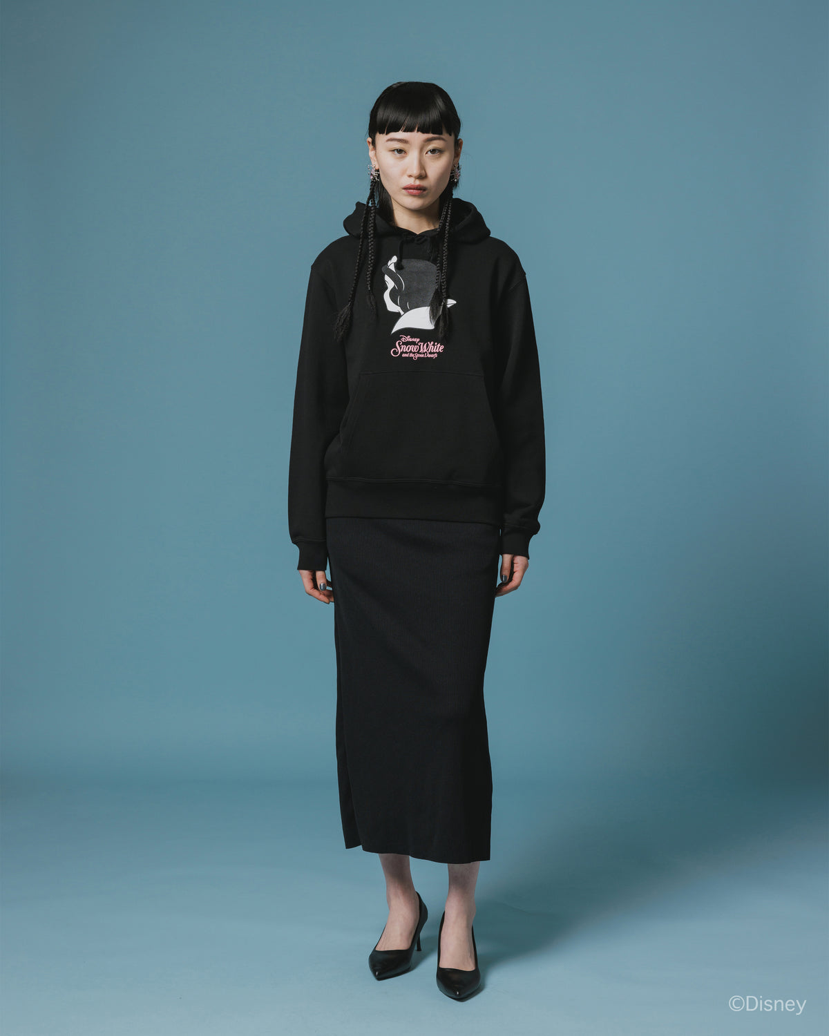 【Disney collection】PRINT PULLOVER PARKA / BACK (BLACK)