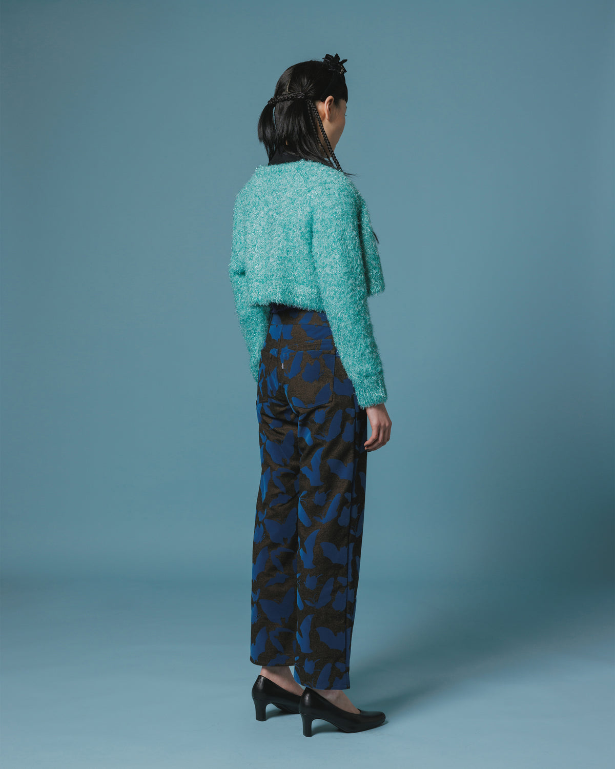 ADJUSTER FLOCKY PANTS (BROWN x BLUE)