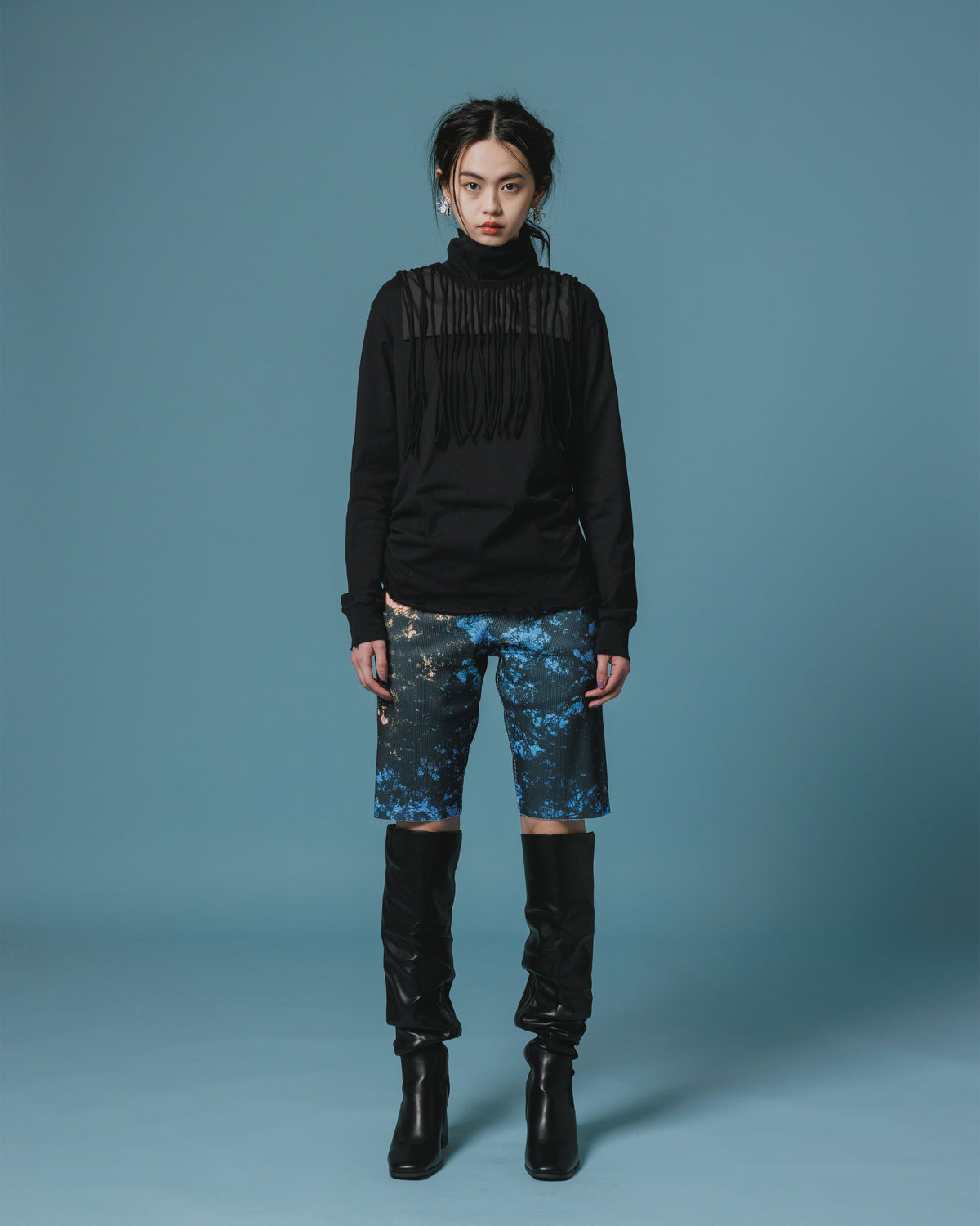 PRINT RIB SHORTS (BRANCH)