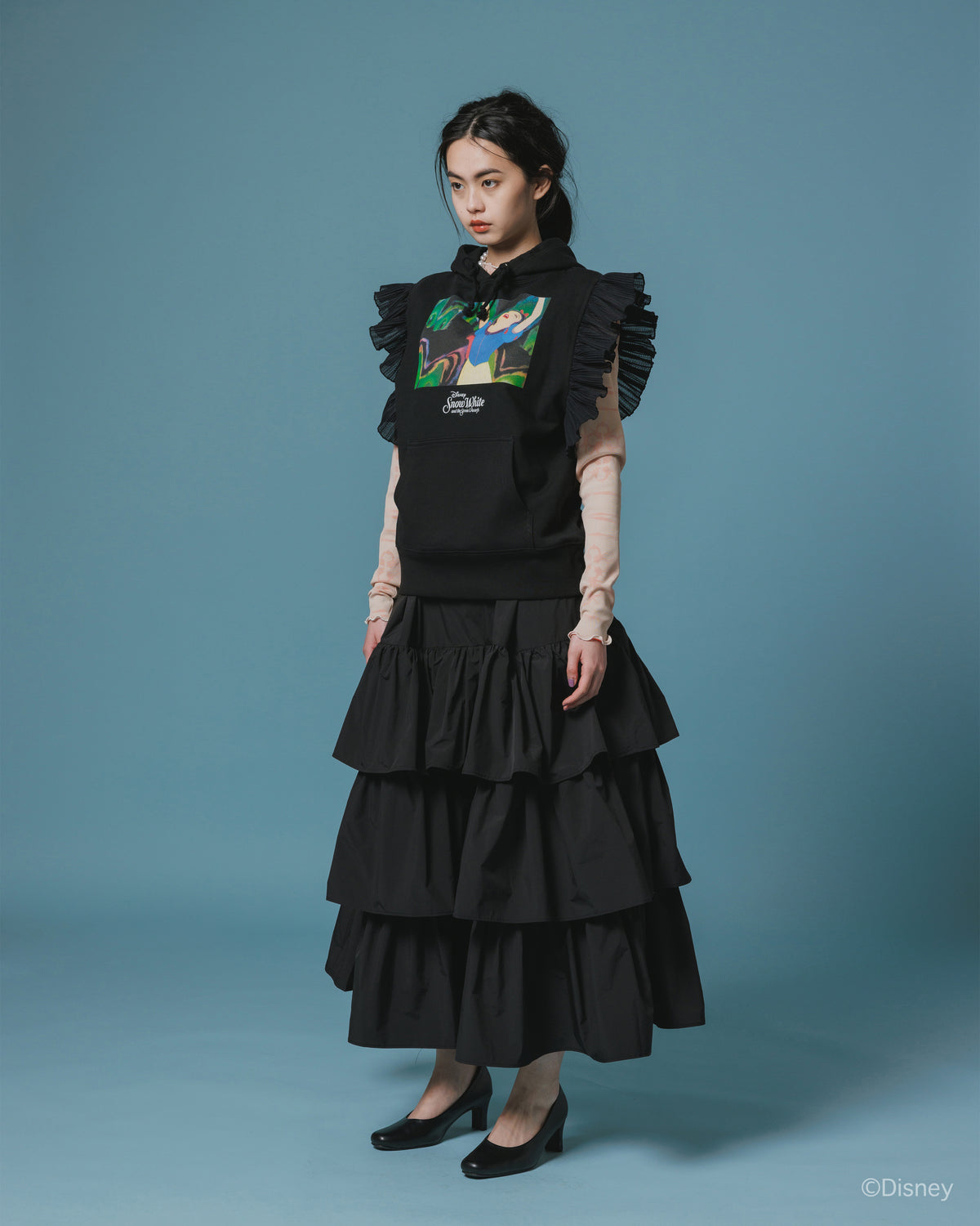 3WAY TIERED SKIRT (BLACK)