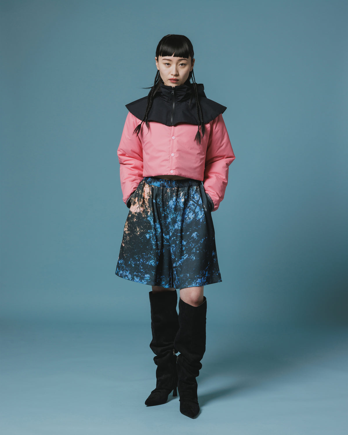 PRINT RIB WIDE SHORTS (BRANCH)